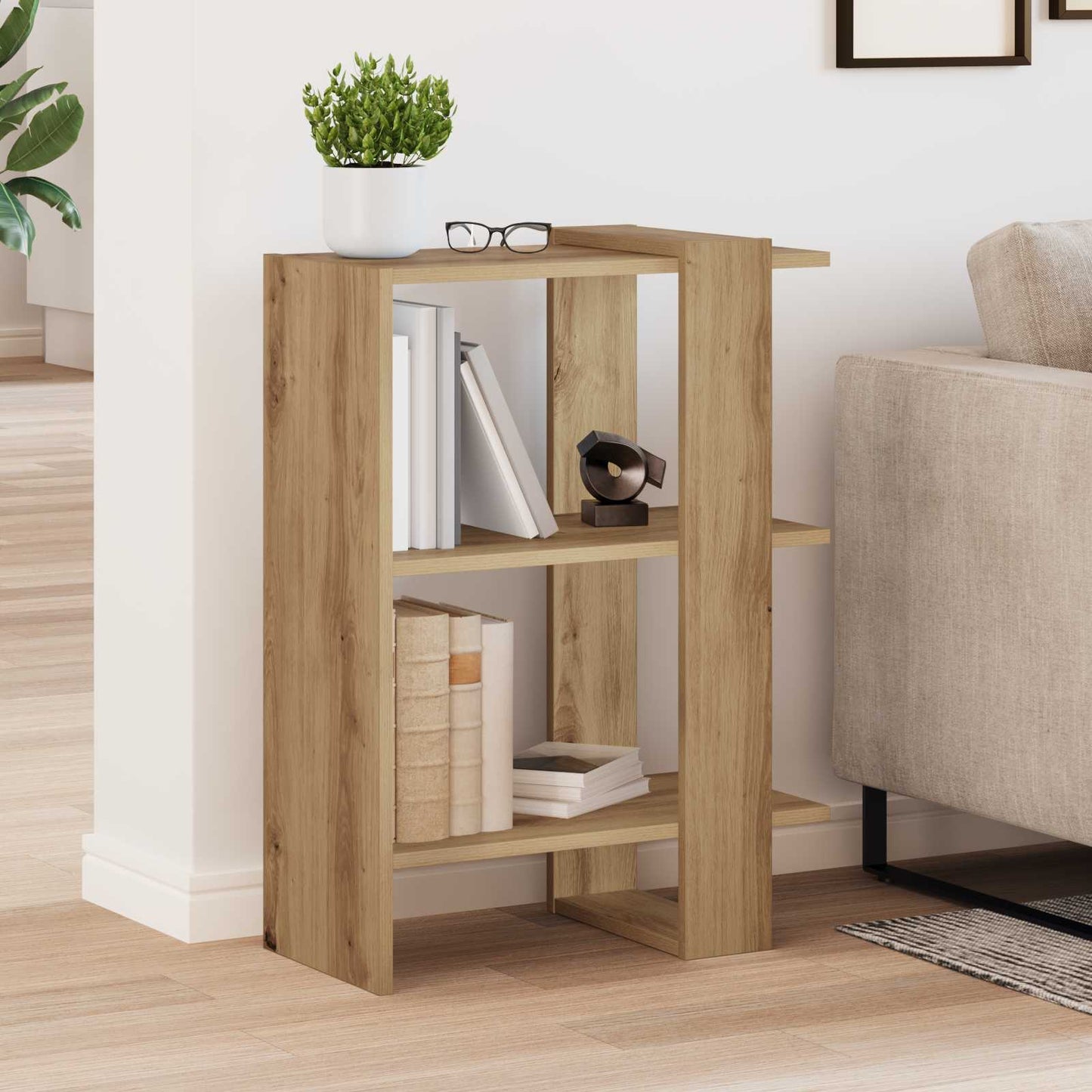 Bookshelf Artisan Oak 52 x 25 x 71.5 cm Engineered Wood