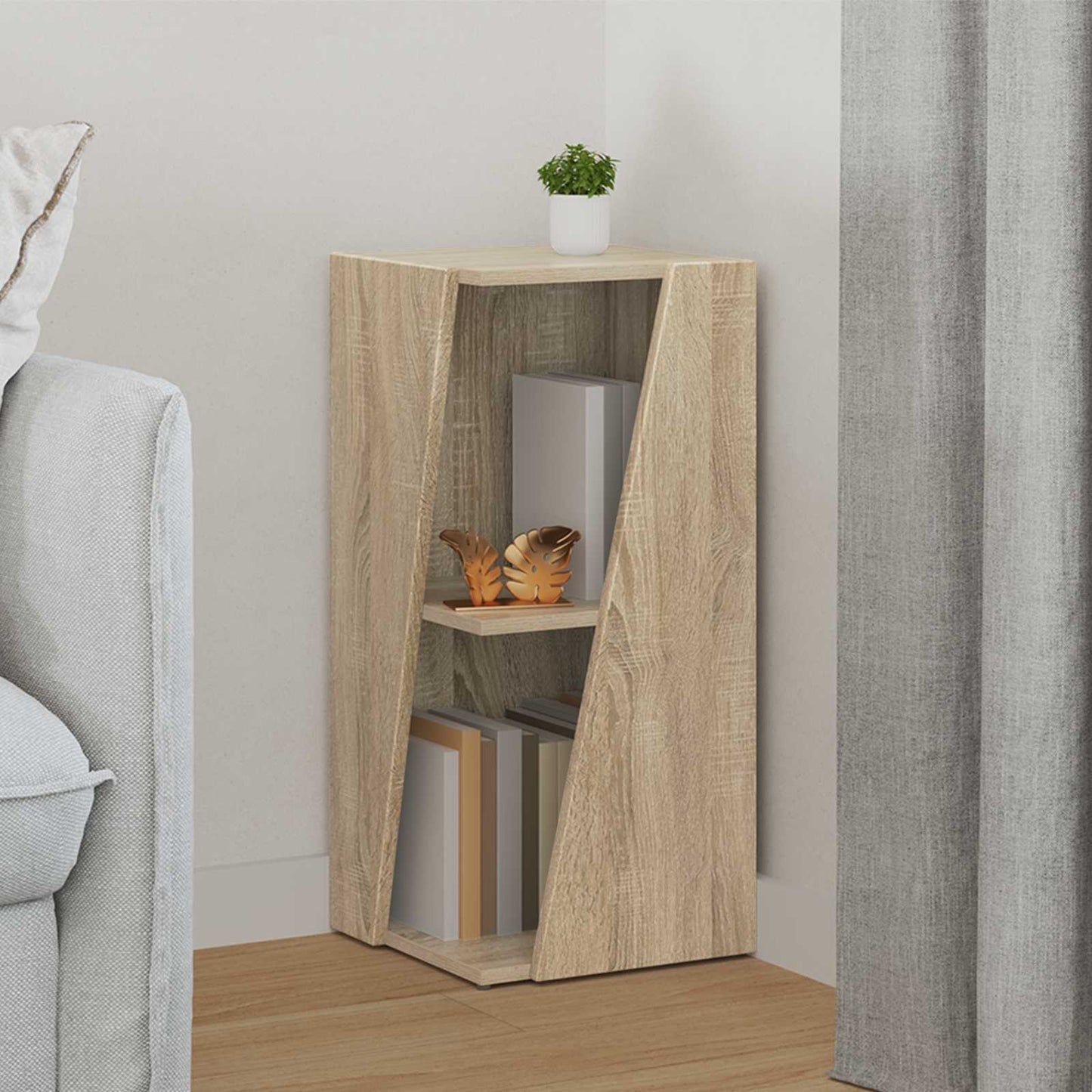 Side Shelf Sonoma Oak 33 x 32 x 70.5 cm Engineered Wood