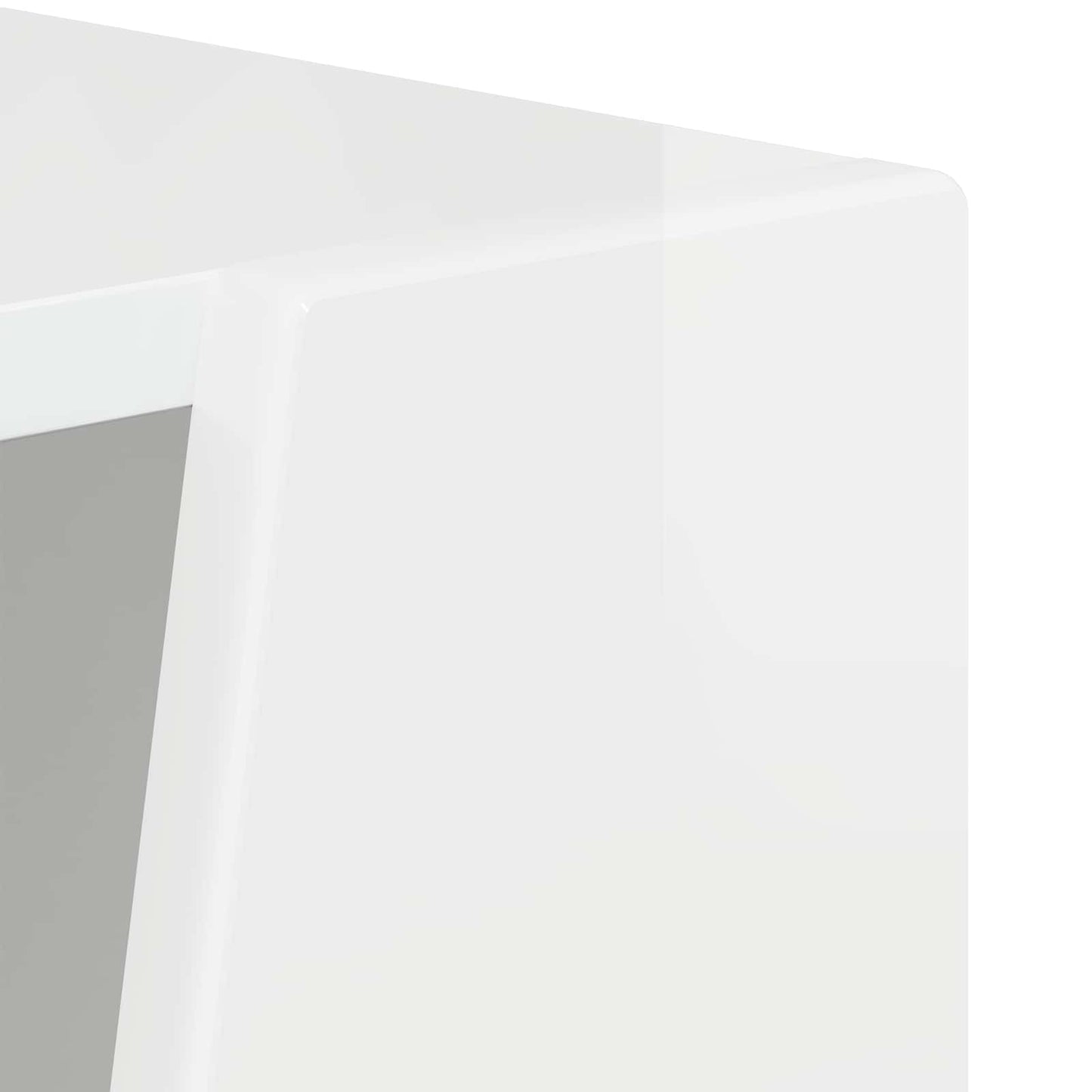 Side Shelf High Gloss White 33 x 32 x 70.5 cm Engineered Wood