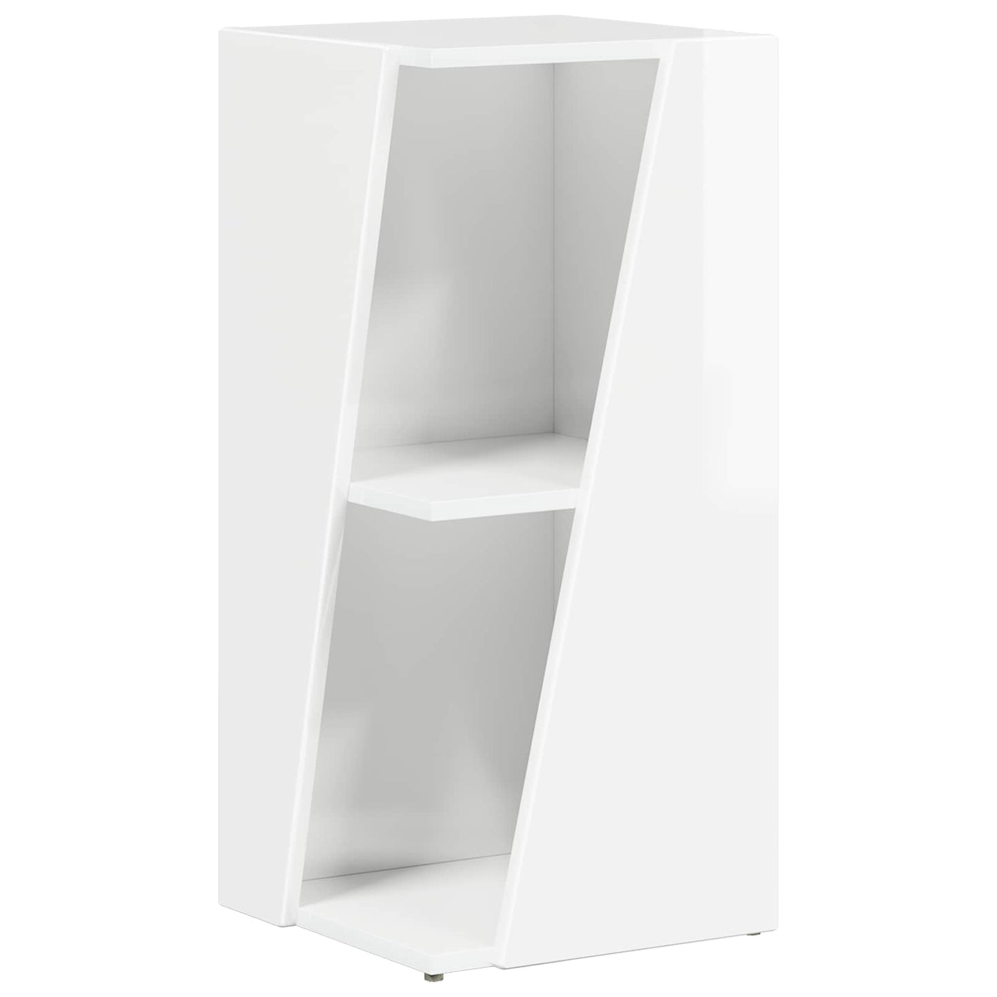 Side Shelf High Gloss White 33 x 32 x 70.5 cm Engineered Wood