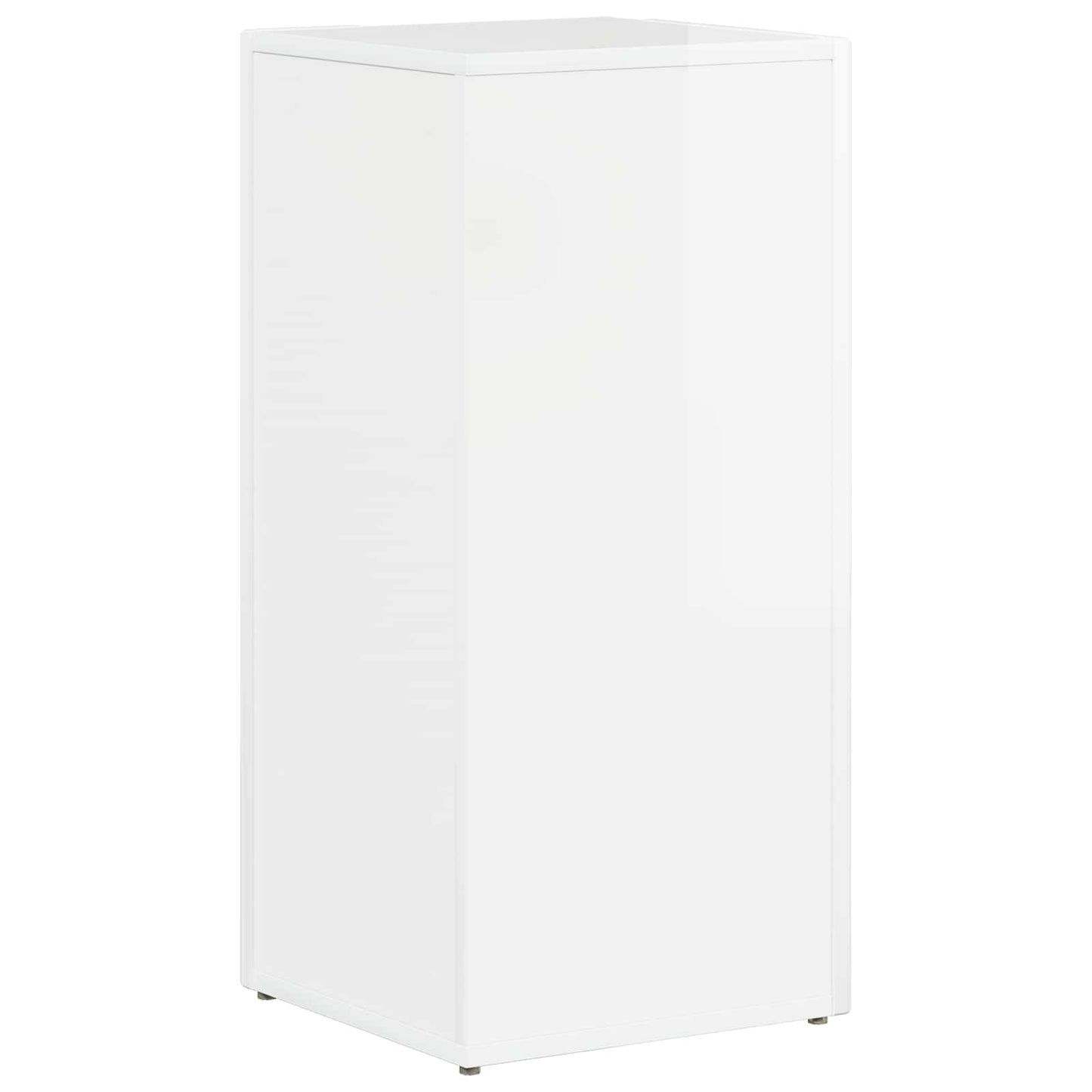 Side Shelf High Gloss White 33 x 32 x 70.5 cm Engineered Wood