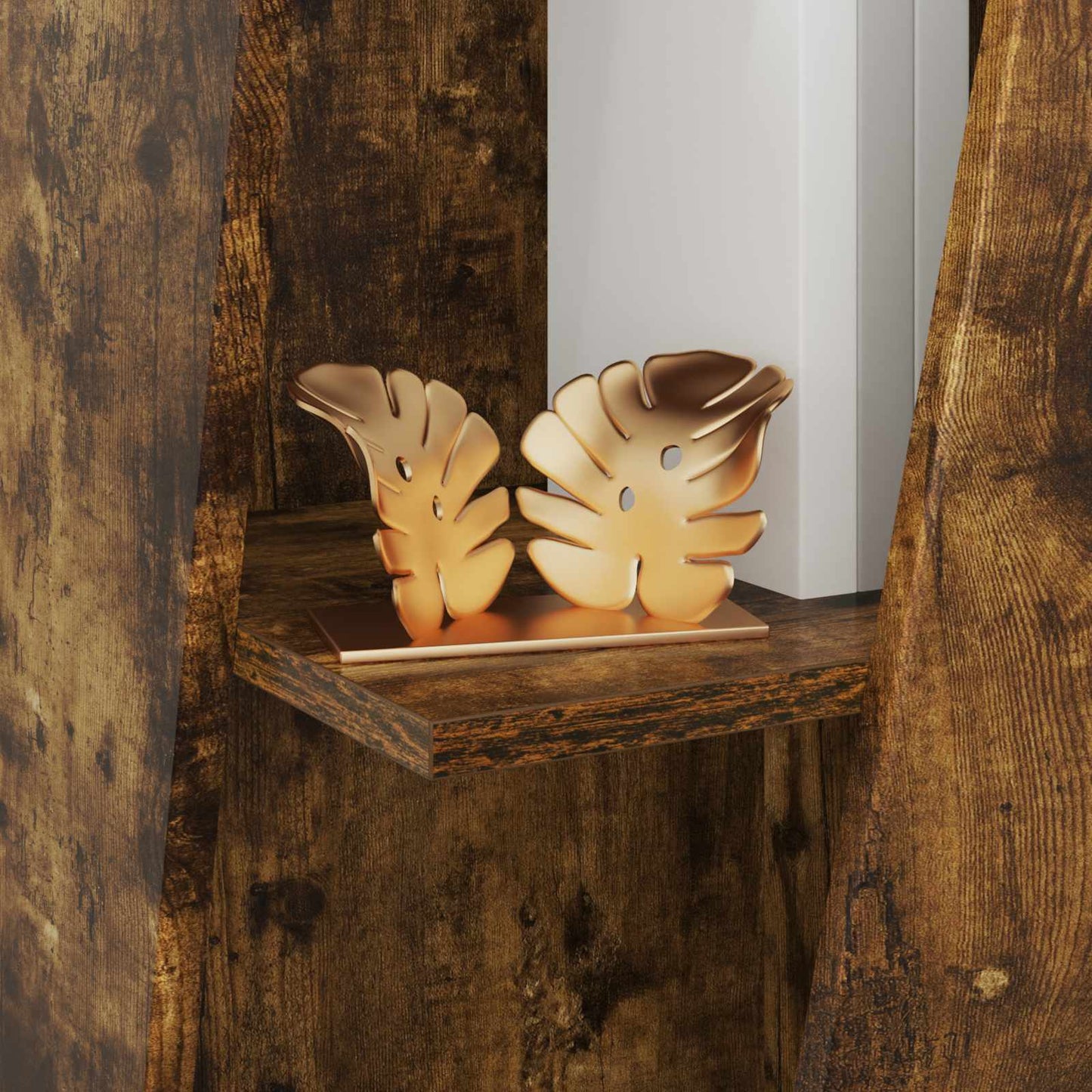 Side Shelf Smoked Oak 33 x 32 x 70.5 cm Engineered Wood