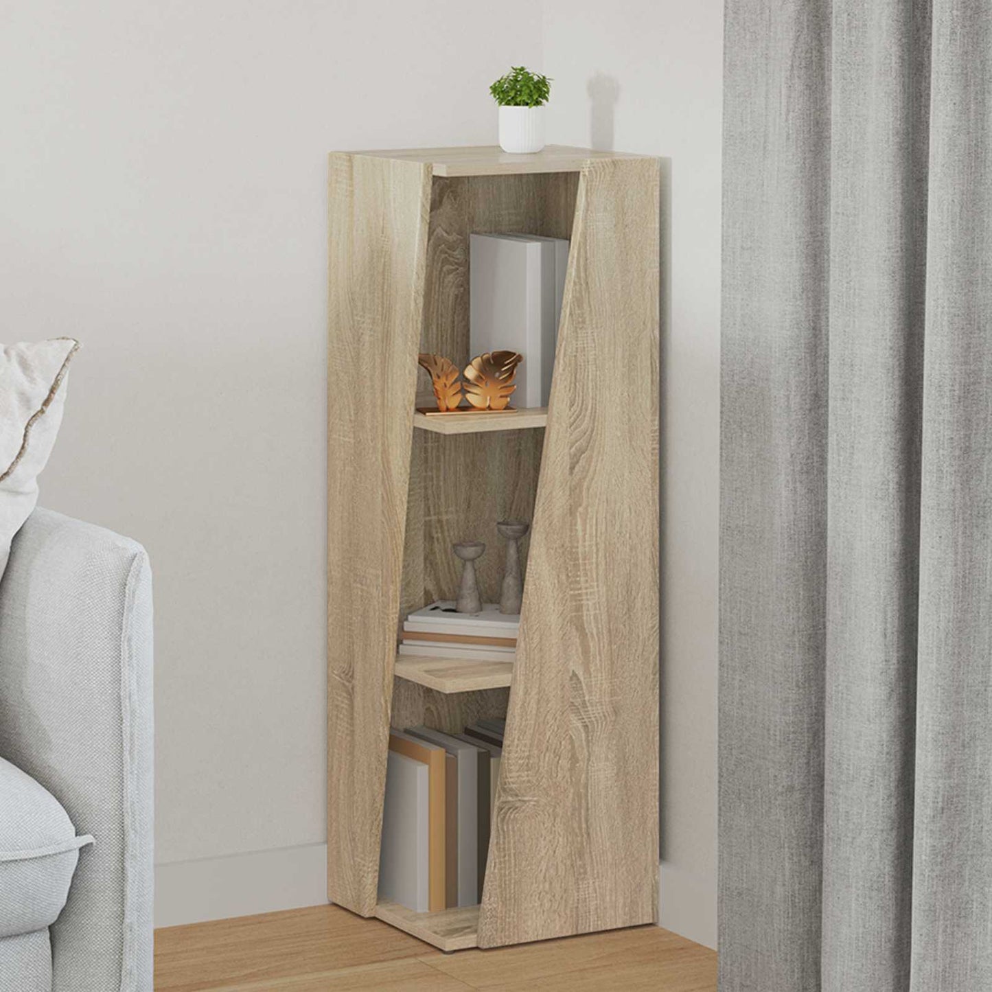 Side Shelf 33 x 32 x 100.5 cm Engineered Wood Sonoma Oak
