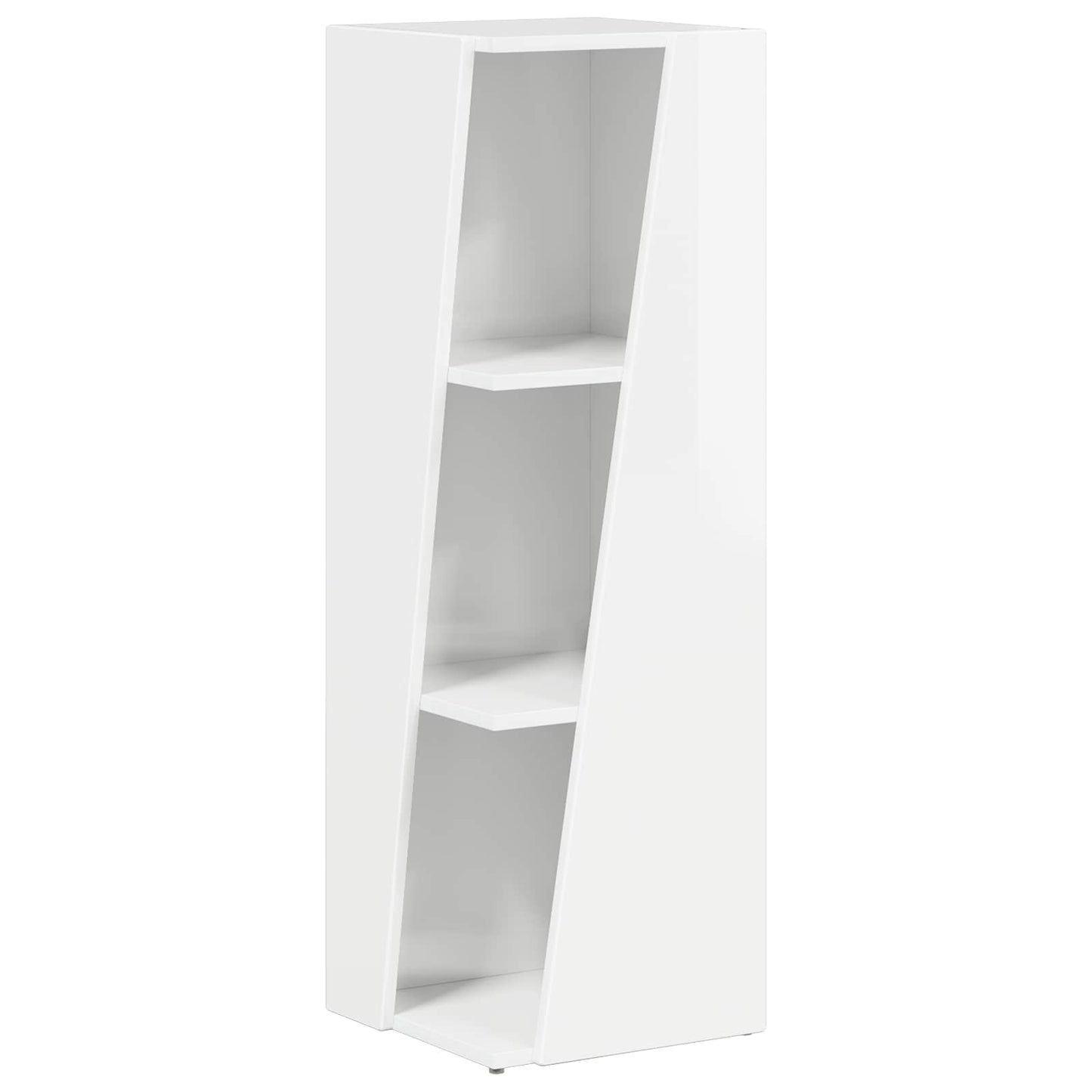 Side Shelf High Gloss White 33 x 32 x 100.5 cm Engineered Wood