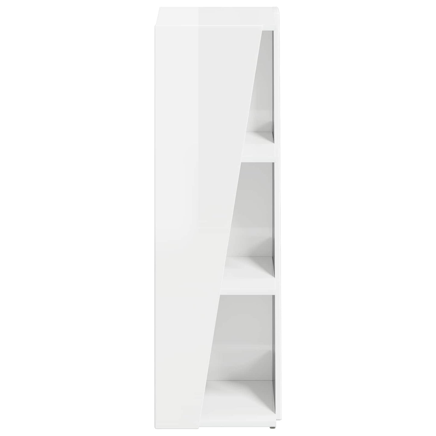 Side Shelf High Gloss White 33 x 32 x 100.5 cm Engineered Wood