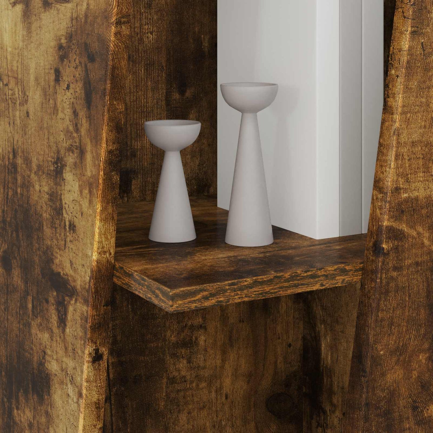 Side Shelf 33 x 32 x 100.5 cm Engineered Wood Smoked Oak