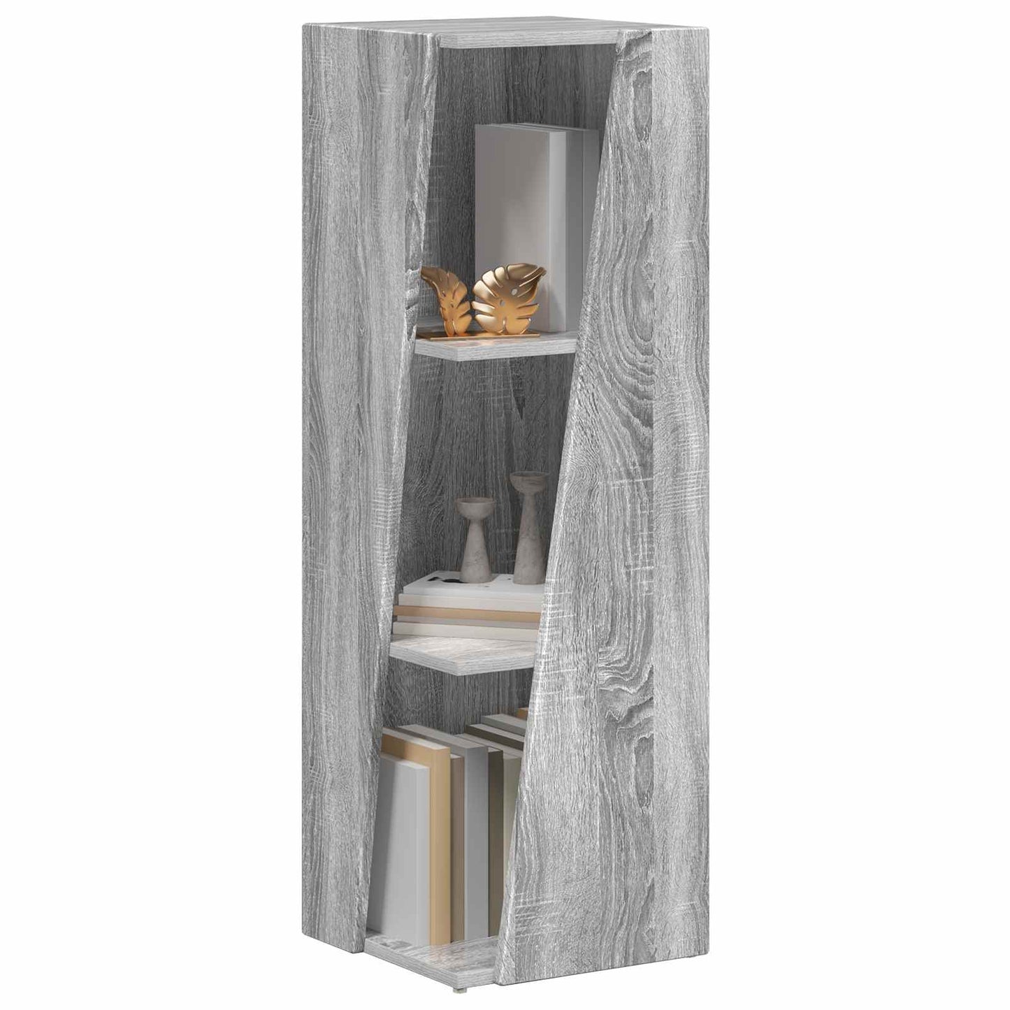 Side Shelf 33 x 32 x 100.5 cm Engineered Wood Grey Sonoma