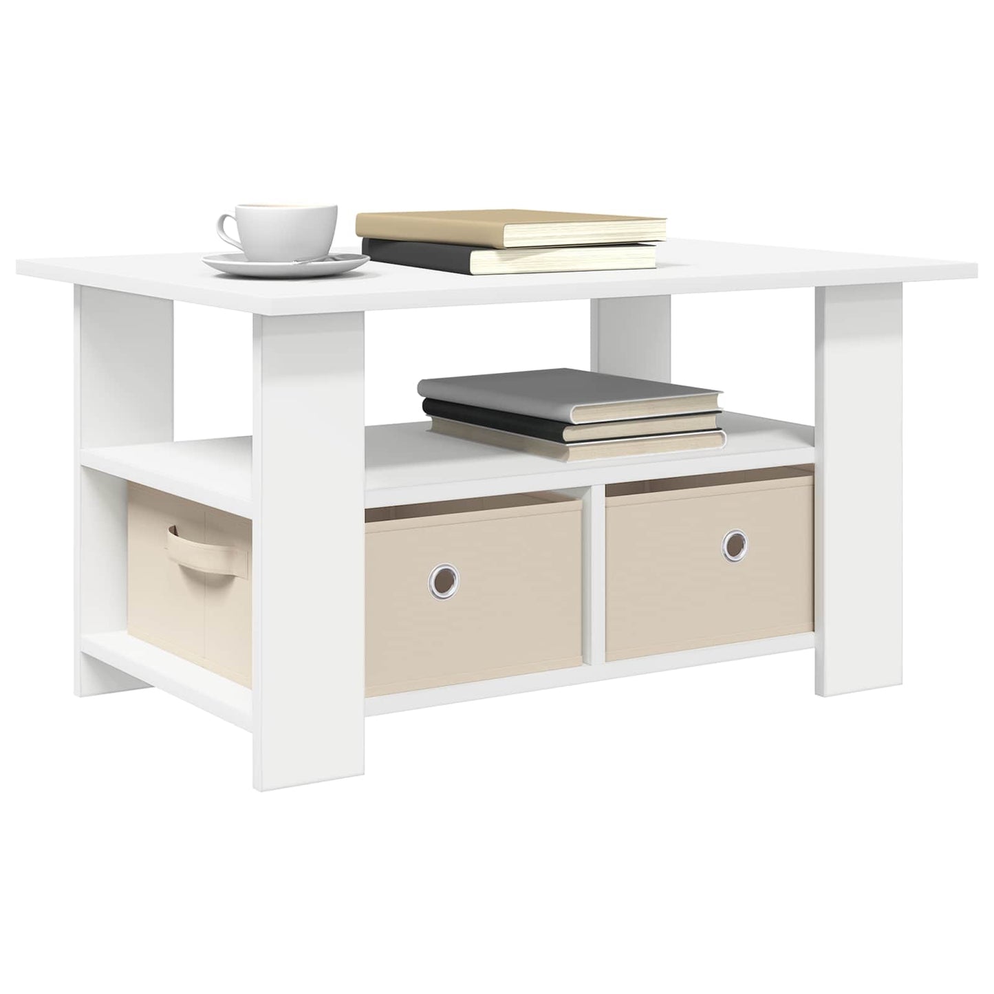Coffee Table White 77 x 55 x 42 cm Engineered Wood