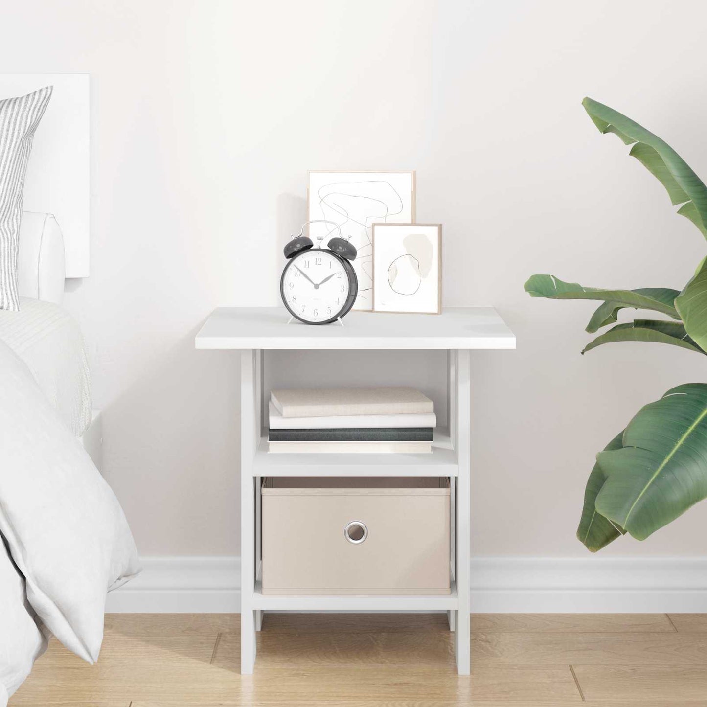 Bedside Table with Drawer White 41 x 40 x 45 cm Engineered Wood