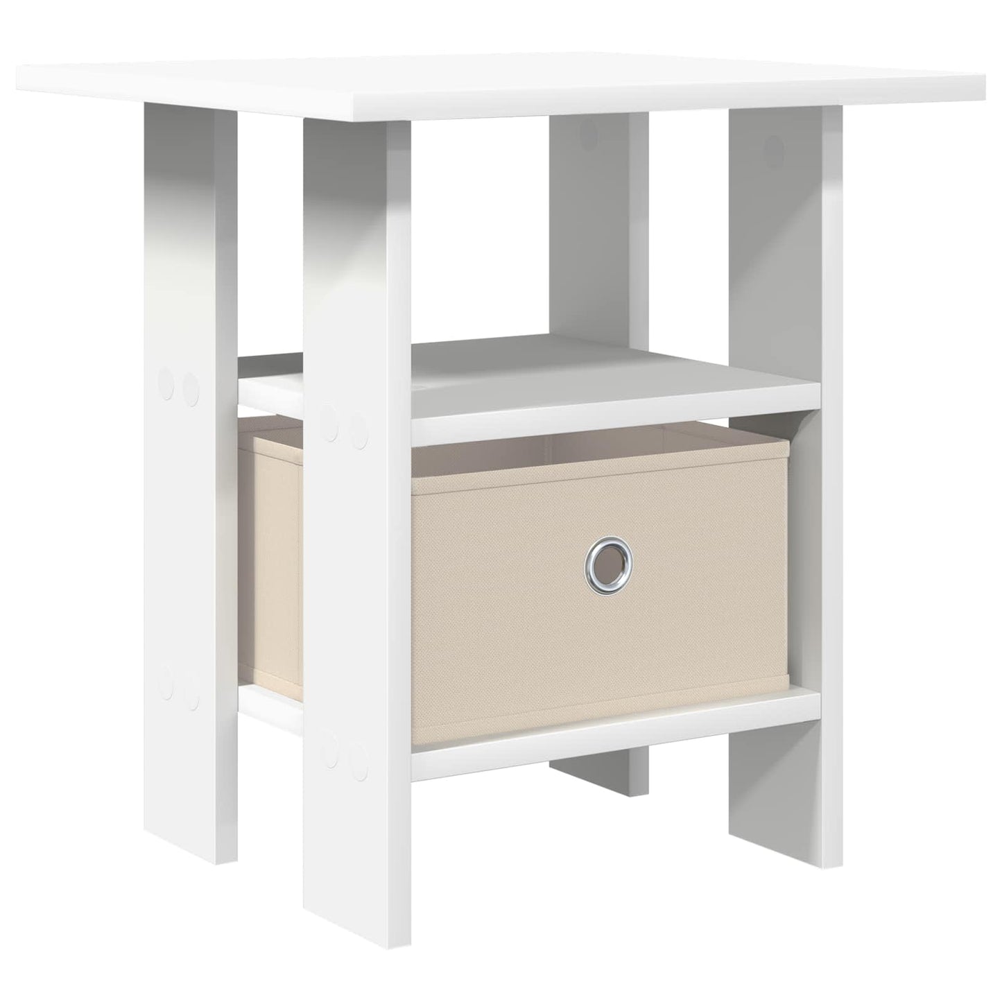 Bedside Table with Drawer White 41 x 40 x 45 cm Engineered Wood