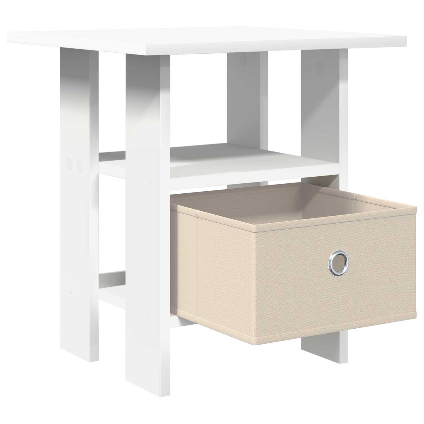 Bedside Table with Drawer White 41 x 40 x 45 cm Engineered Wood