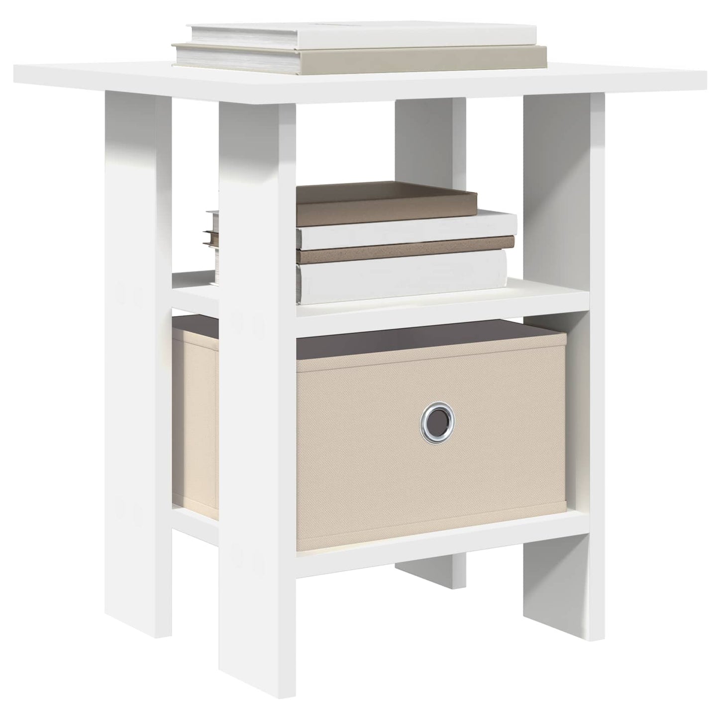 Bedside Table with Drawer White 41 x 40 x 45 cm Engineered Wood