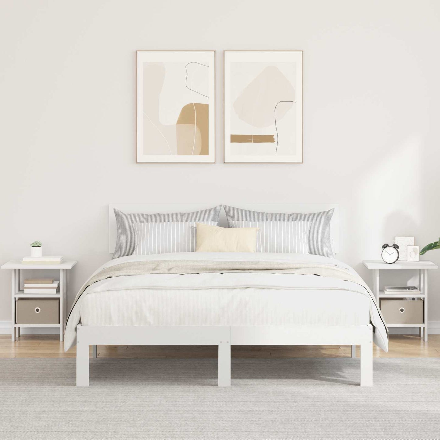 Bedside Table 2 pcs White 41 x 40 x 45 cm Engineered Wood