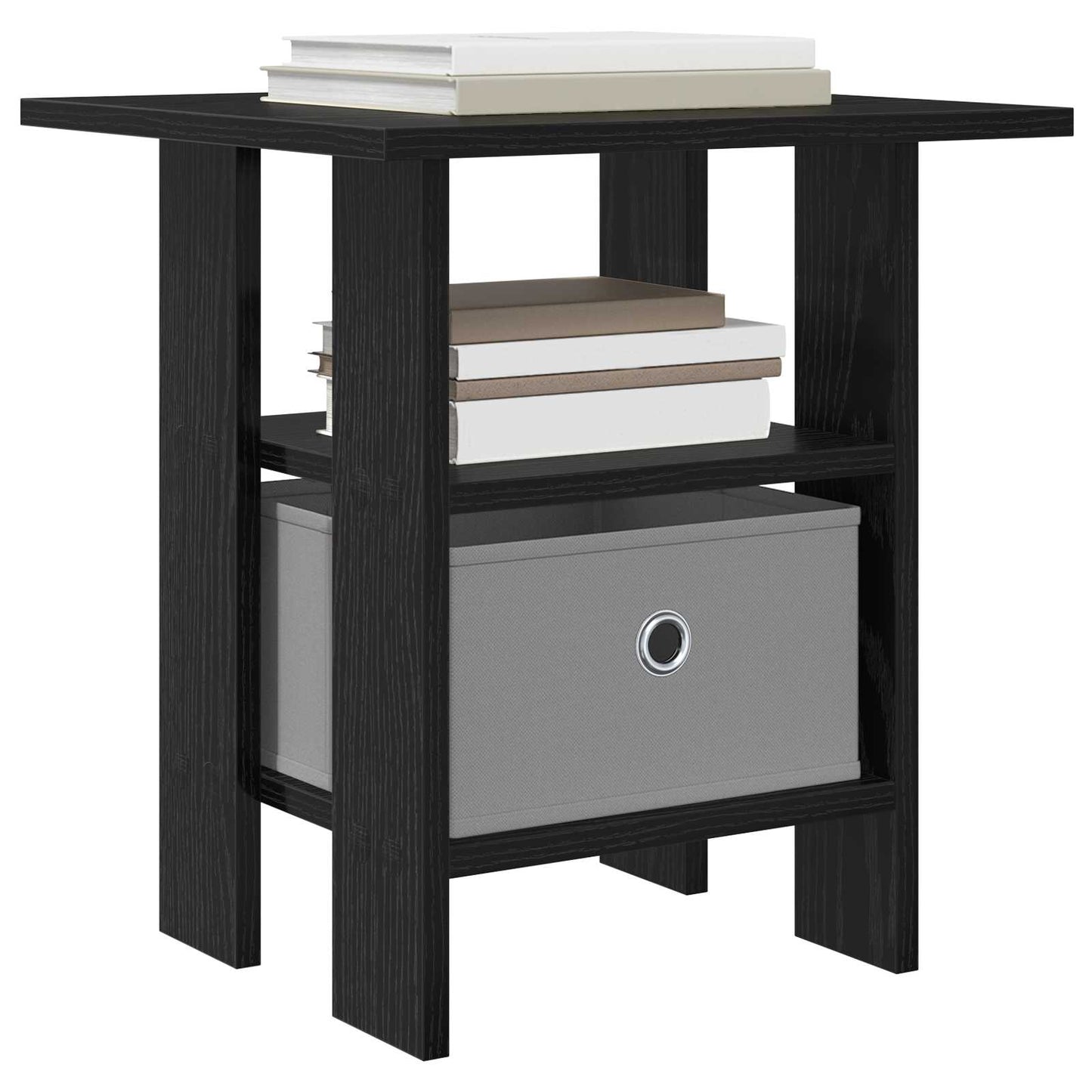 Bedside Table Black Oak 41 x 40 x 45 cm Engineered Wood