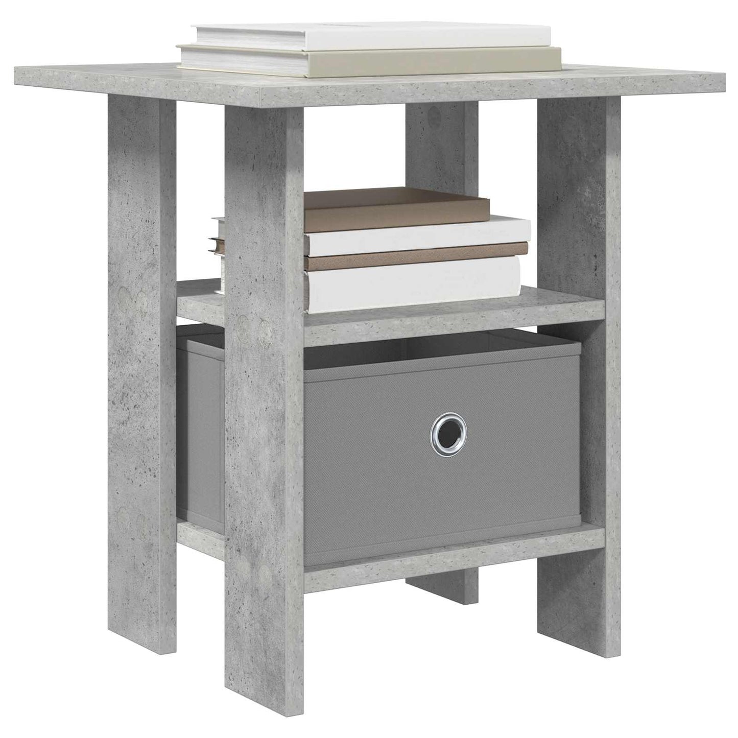 Bedside Table Concrete Grey 41 x 40 x 45 cm Engineered Wood