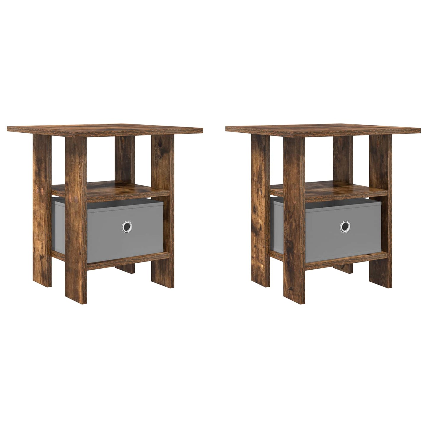 Bedside Table 2 pcs Smoked Oak 41 x 40 x 45 cm Engineered Wood