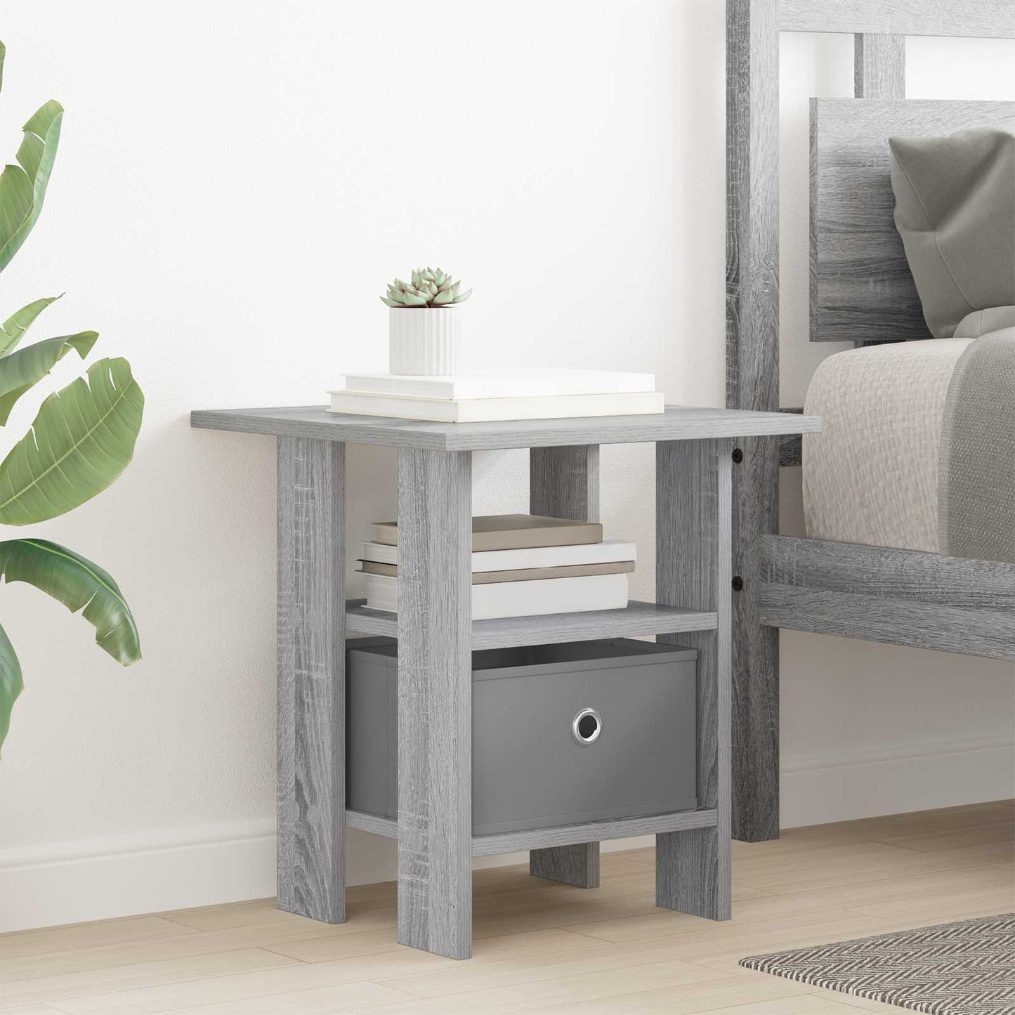 Bedside Table Grey Sonoma 41 x 40 x 45 cm Engineered Wood