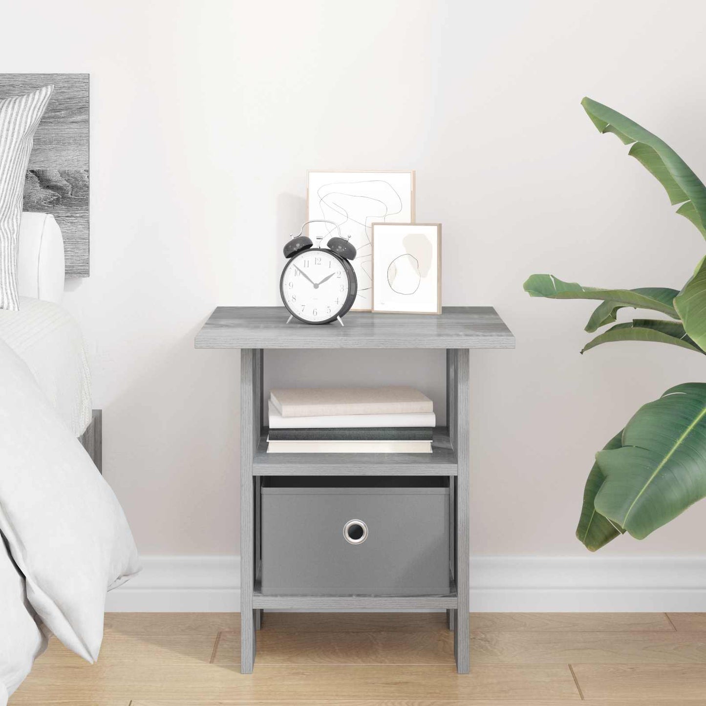 Bedside Table Grey Sonoma 41 x 40 x 45 cm Engineered Wood