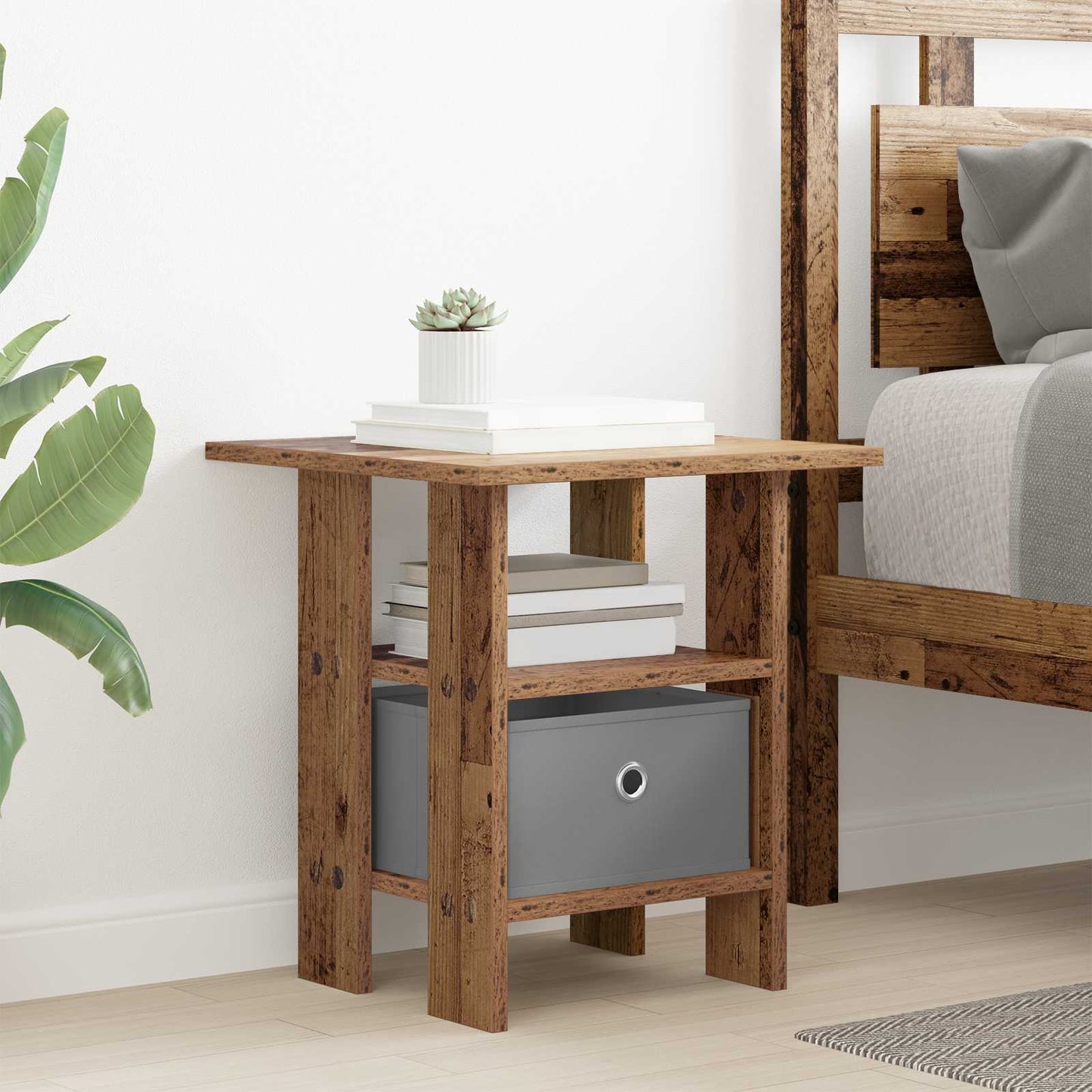 Bedside Table Old Wood 41 x 40 x 45 cm Engineered Wood