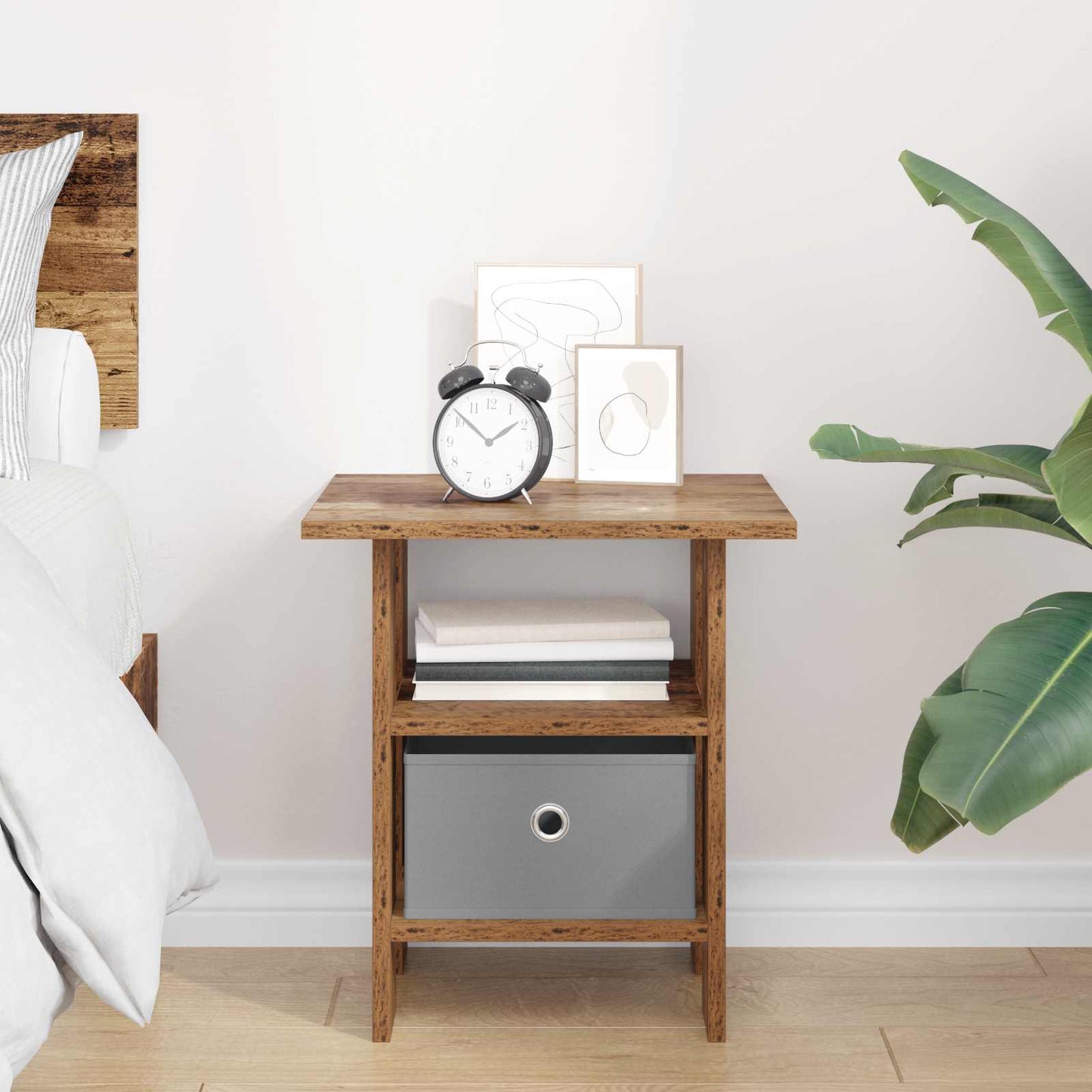 Bedside Table Old Wood 41 x 40 x 45 cm Engineered Wood