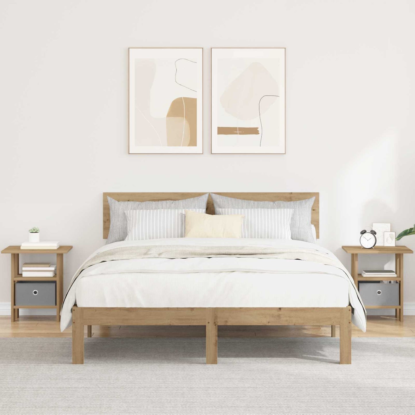 Bedside Table 2 pcs Artisan Oak 41 x 40 x 45 cm Engineered Wood