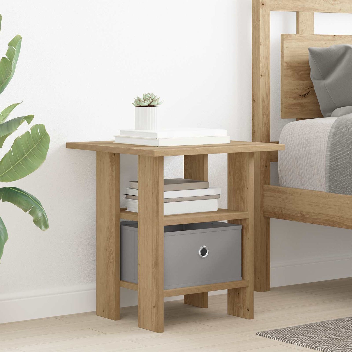 Bedside Table 2 pcs Artisan Oak 41 x 40 x 45 cm Engineered Wood