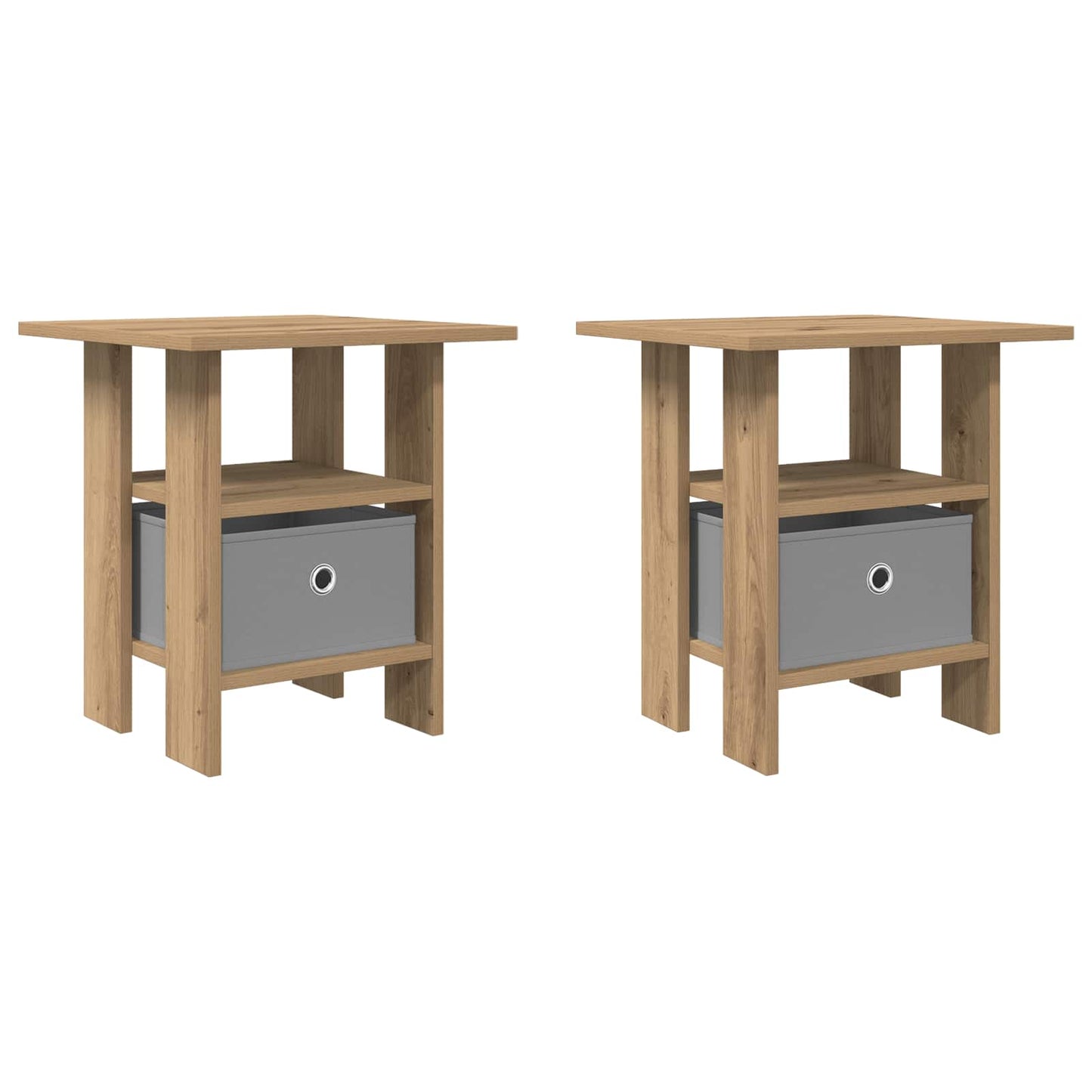 Bedside Table 2 pcs Artisan Oak 41 x 40 x 45 cm Engineered Wood