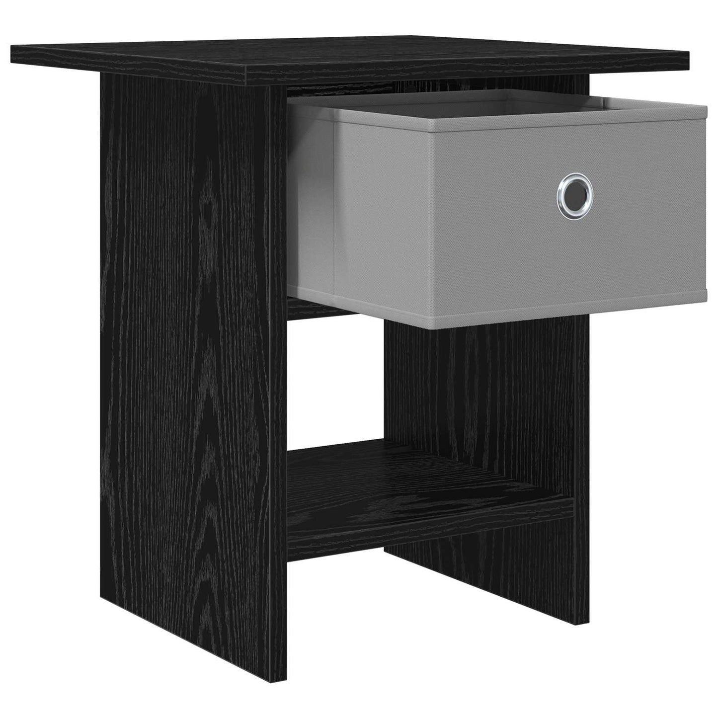 Bedside Table Black Oak 41 x 40 x 45 cm Engineered Wood