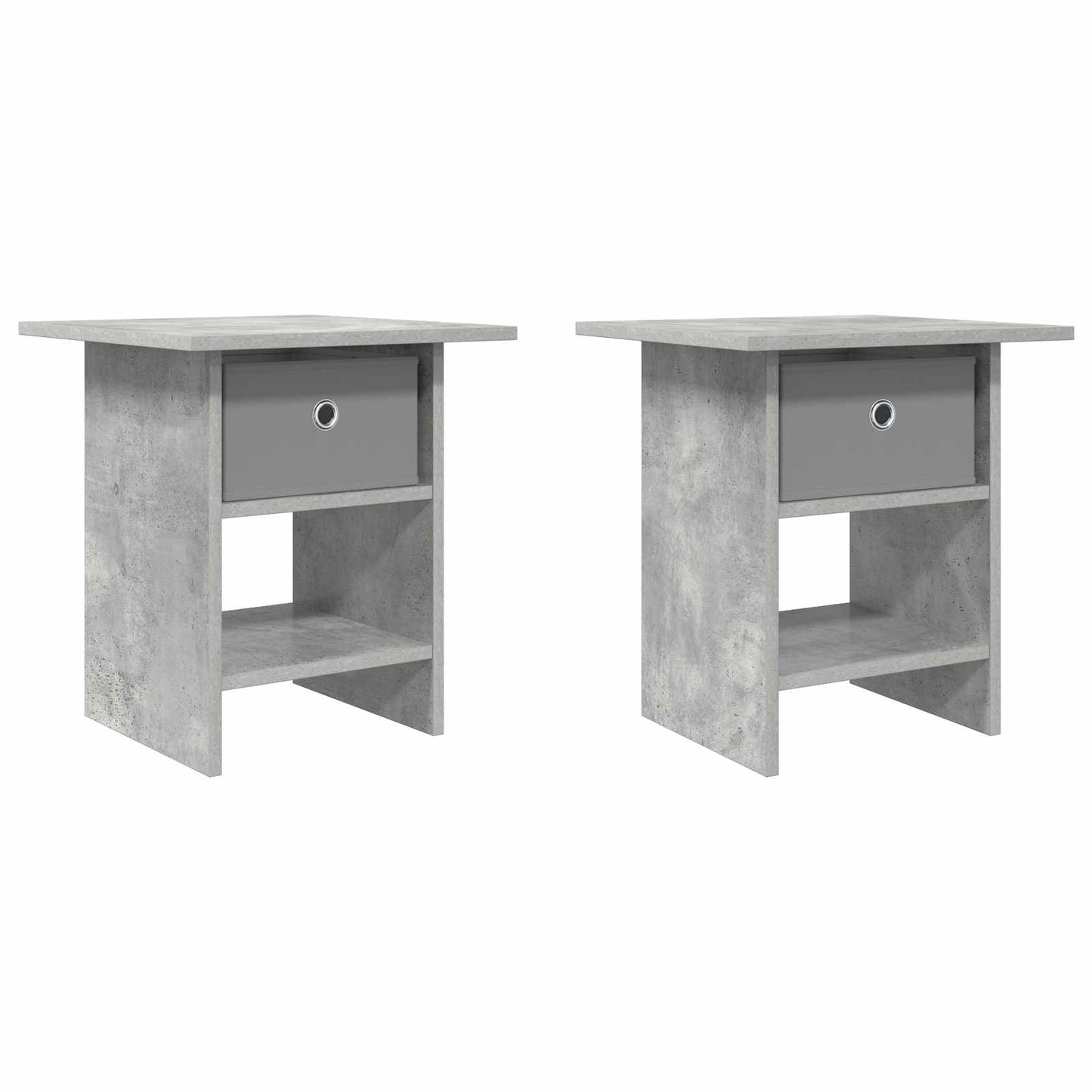 Bedside Table with Drawer 2 pcs Concrete Grey 41 x 40 x 45 cm