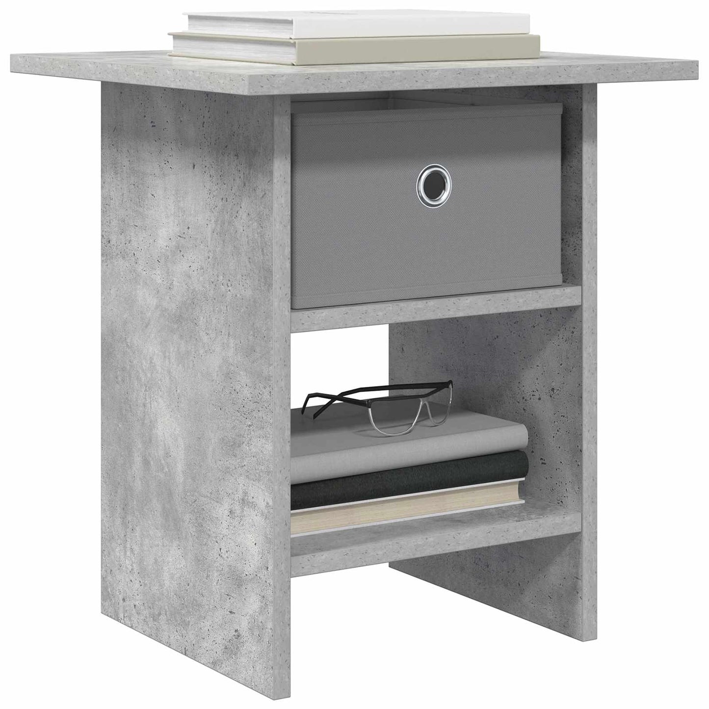 Bedside Table with Drawer 2 pcs Concrete Grey 41 x 40 x 45 cm