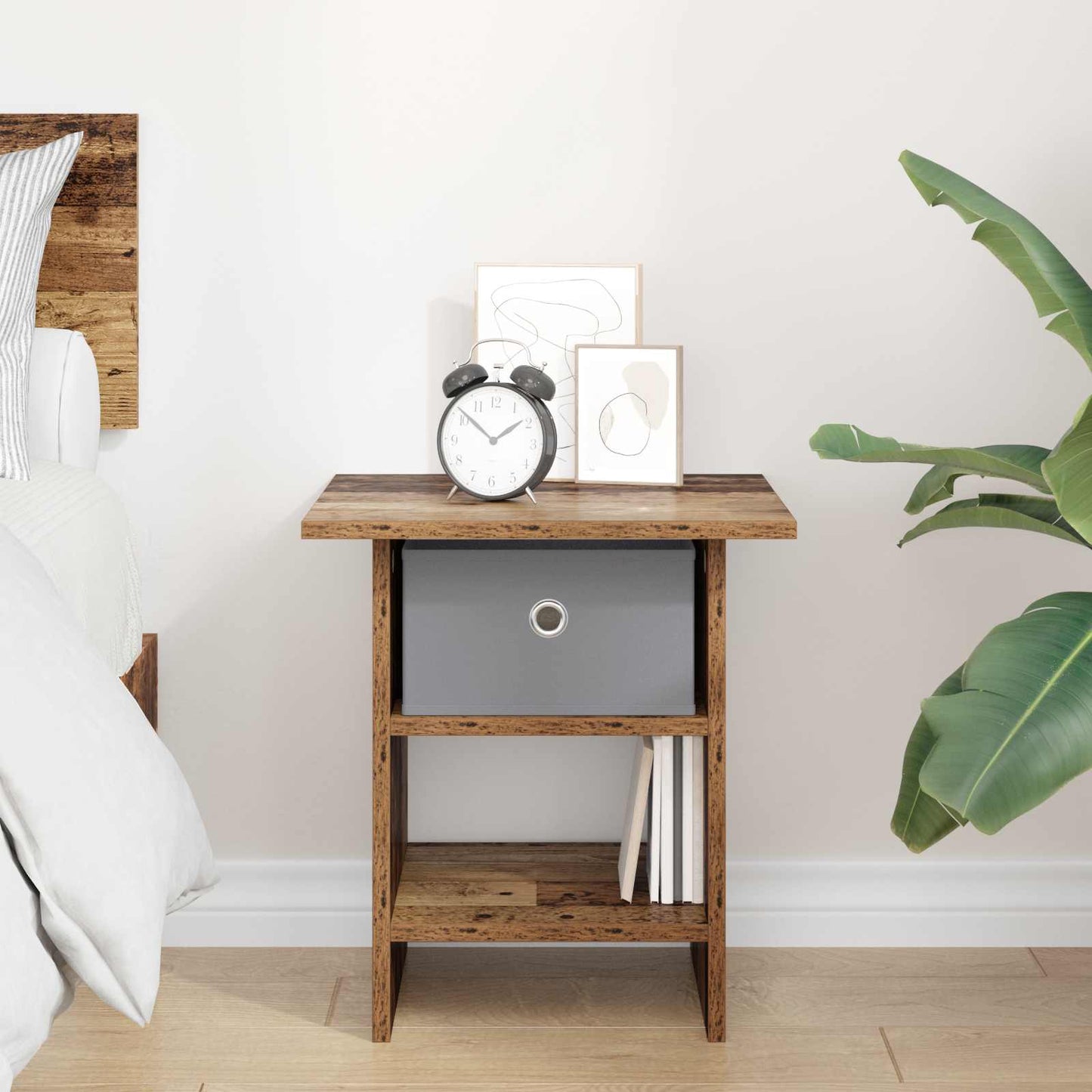 Bedside Table Old Wood 41 x 40 x 45 cm Engineered Wood
