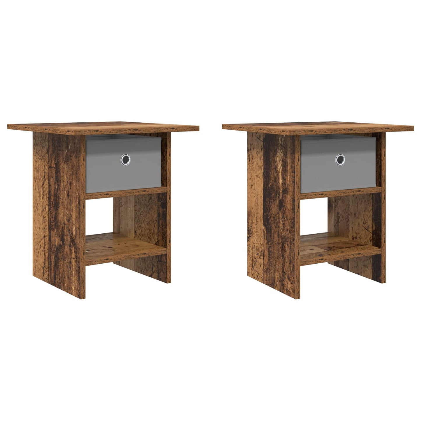 Bedside Table 2 pcs Old Wood 41 x 40 x 45 cm Engineered Wood