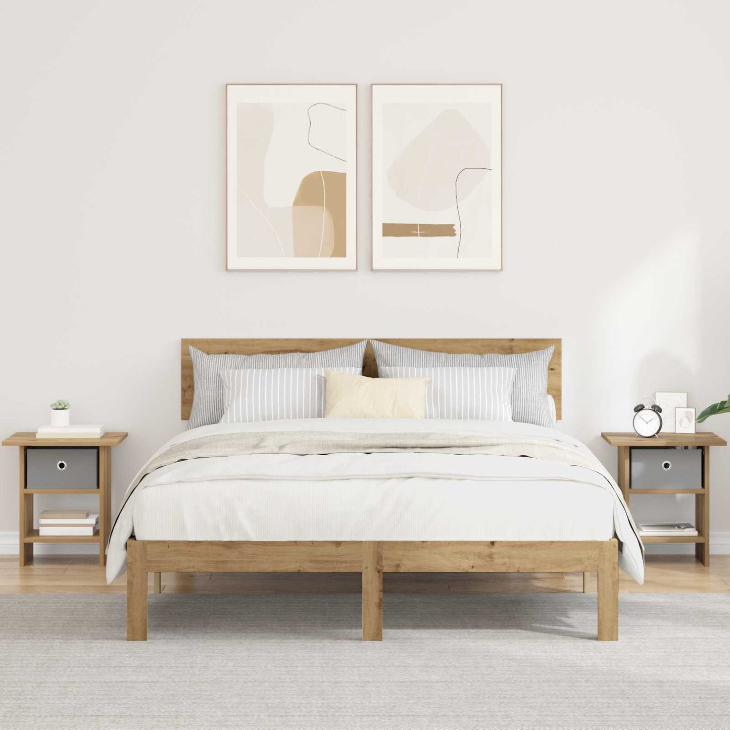 Bedside Table 2 pcs Artisan Oak 41 x 40 x 45 cm Engineered Wood