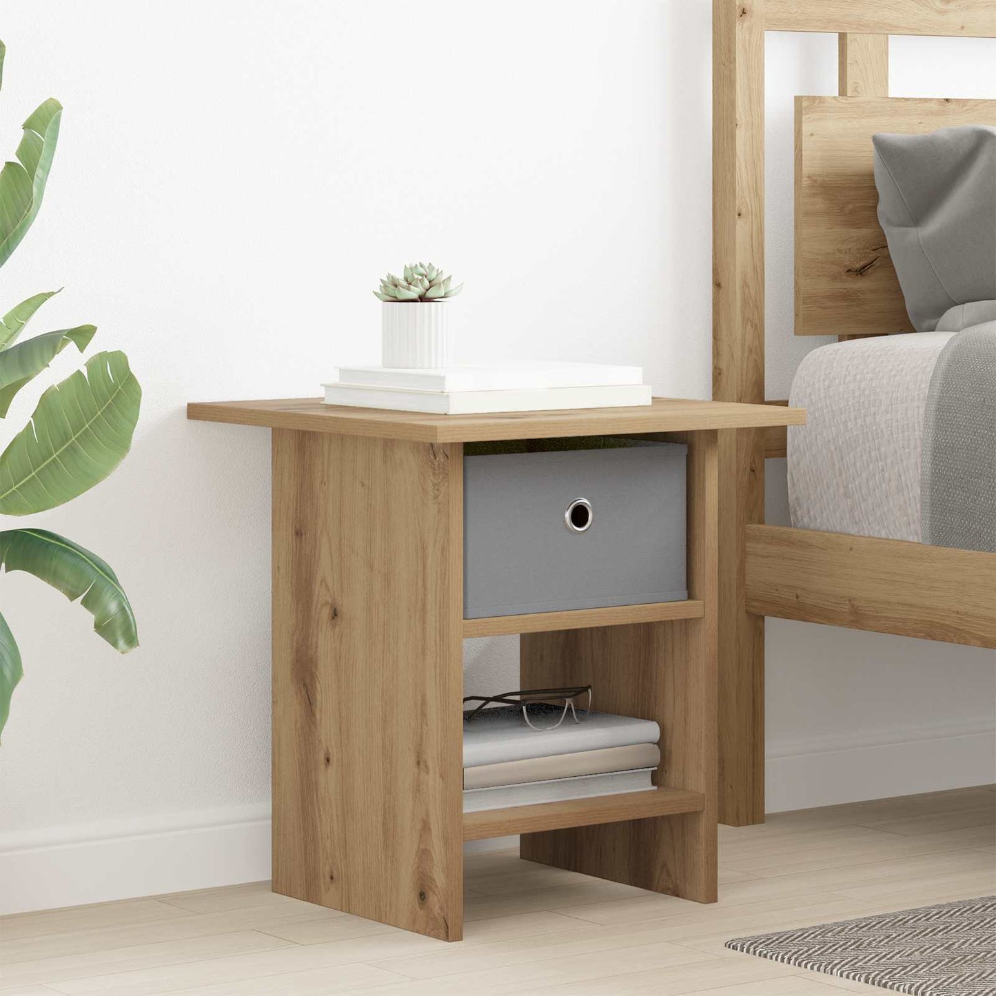 Bedside Table 2 pcs Artisan Oak 41 x 40 x 45 cm Engineered Wood
