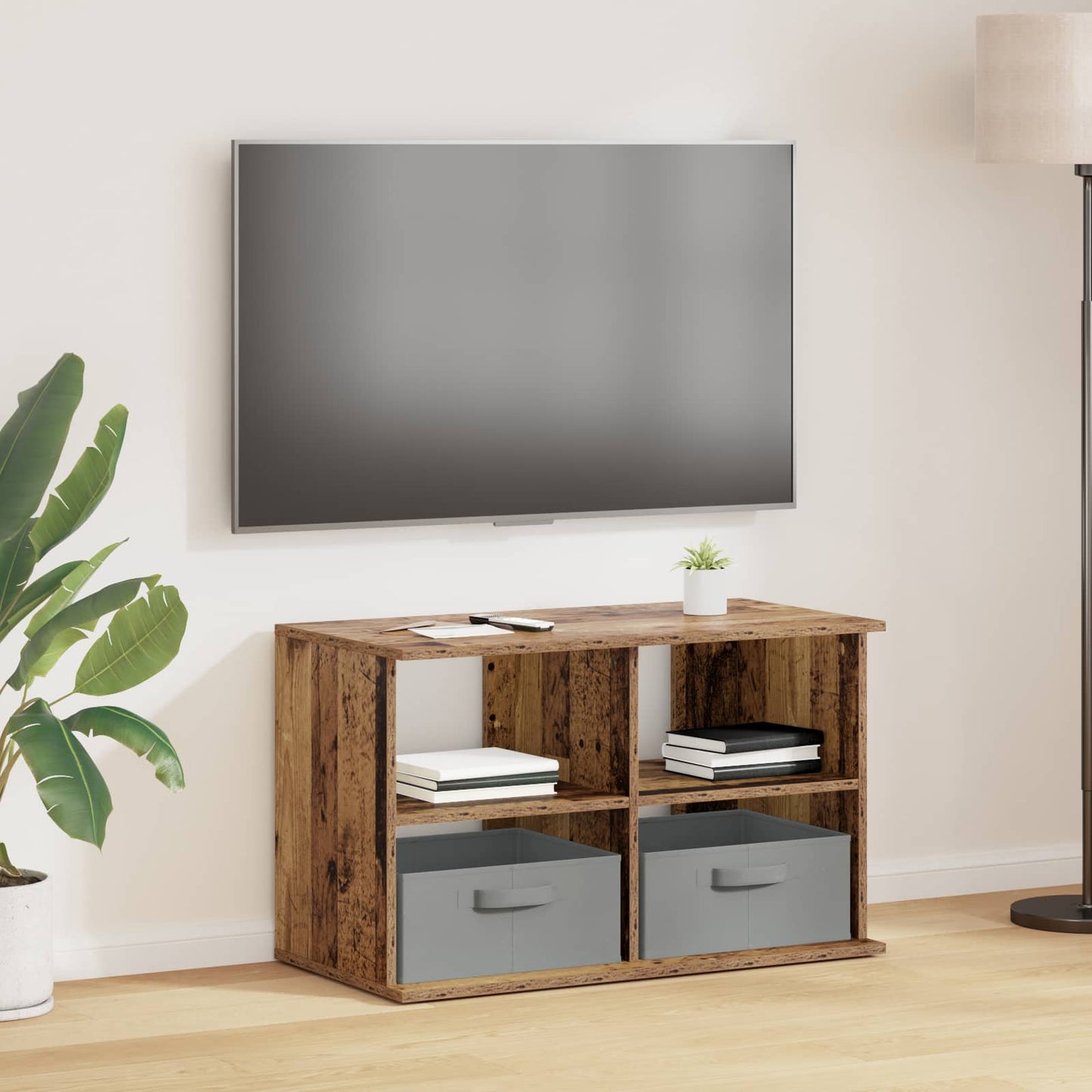 TV stand with Drawer Old Wood 79 x 40 x 48 cm