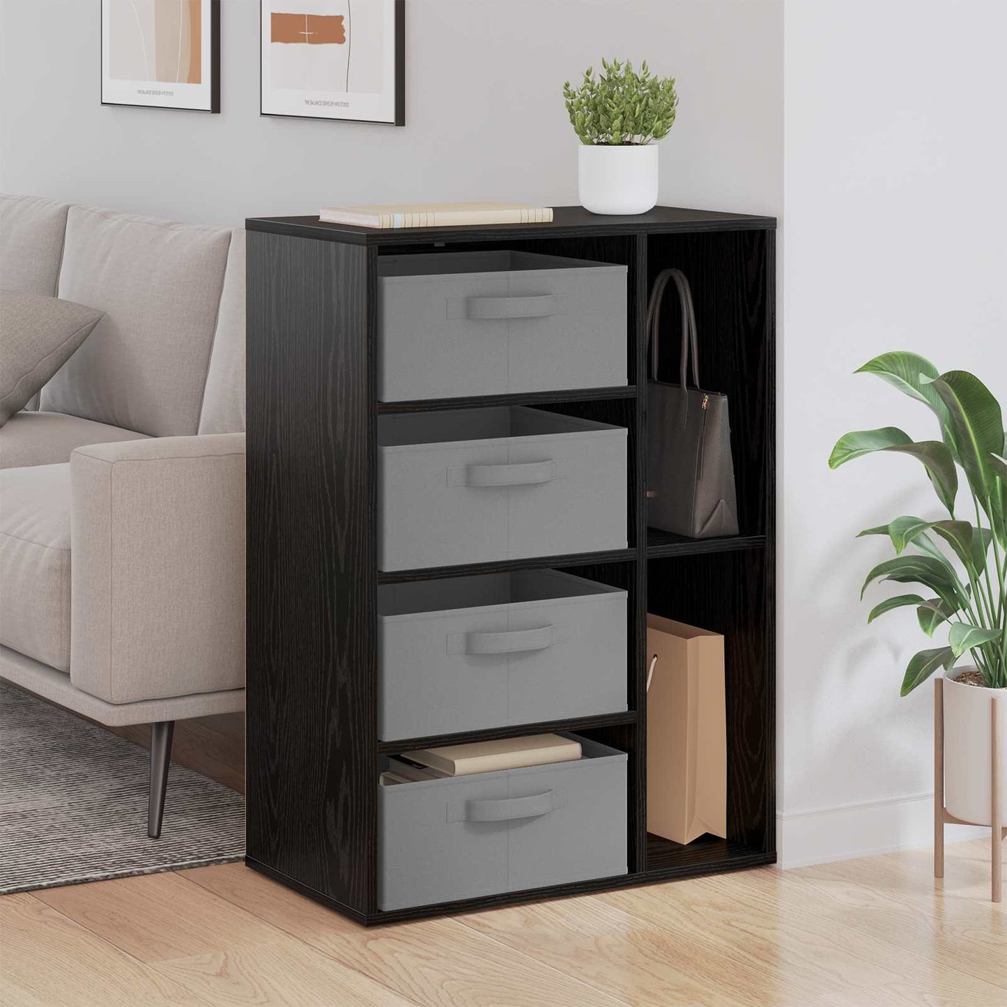 Sideboard Black Oak 60 x 33.5 x 84 cm