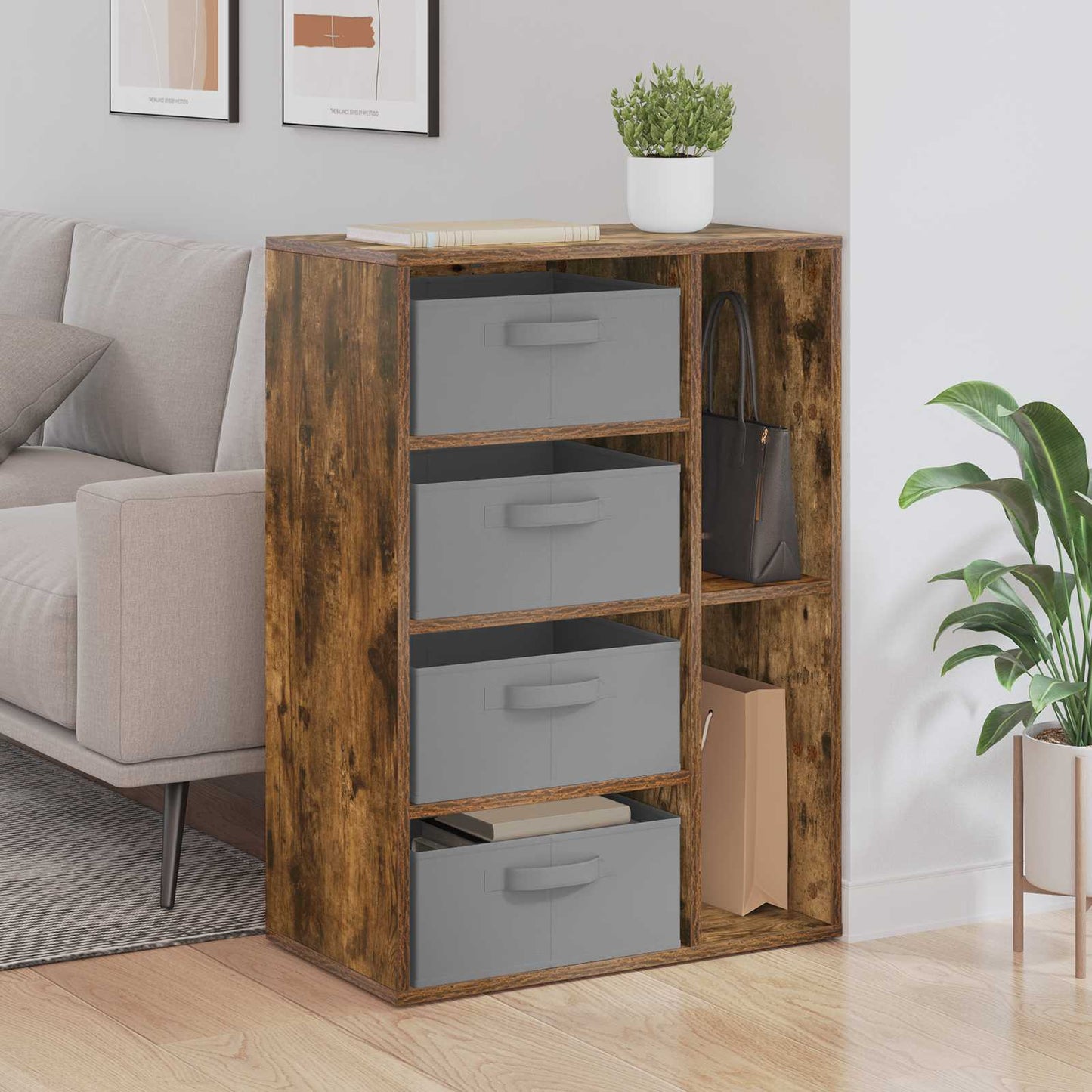 Sideboard Smoked Oak 60 x 33.5 x 84 cm