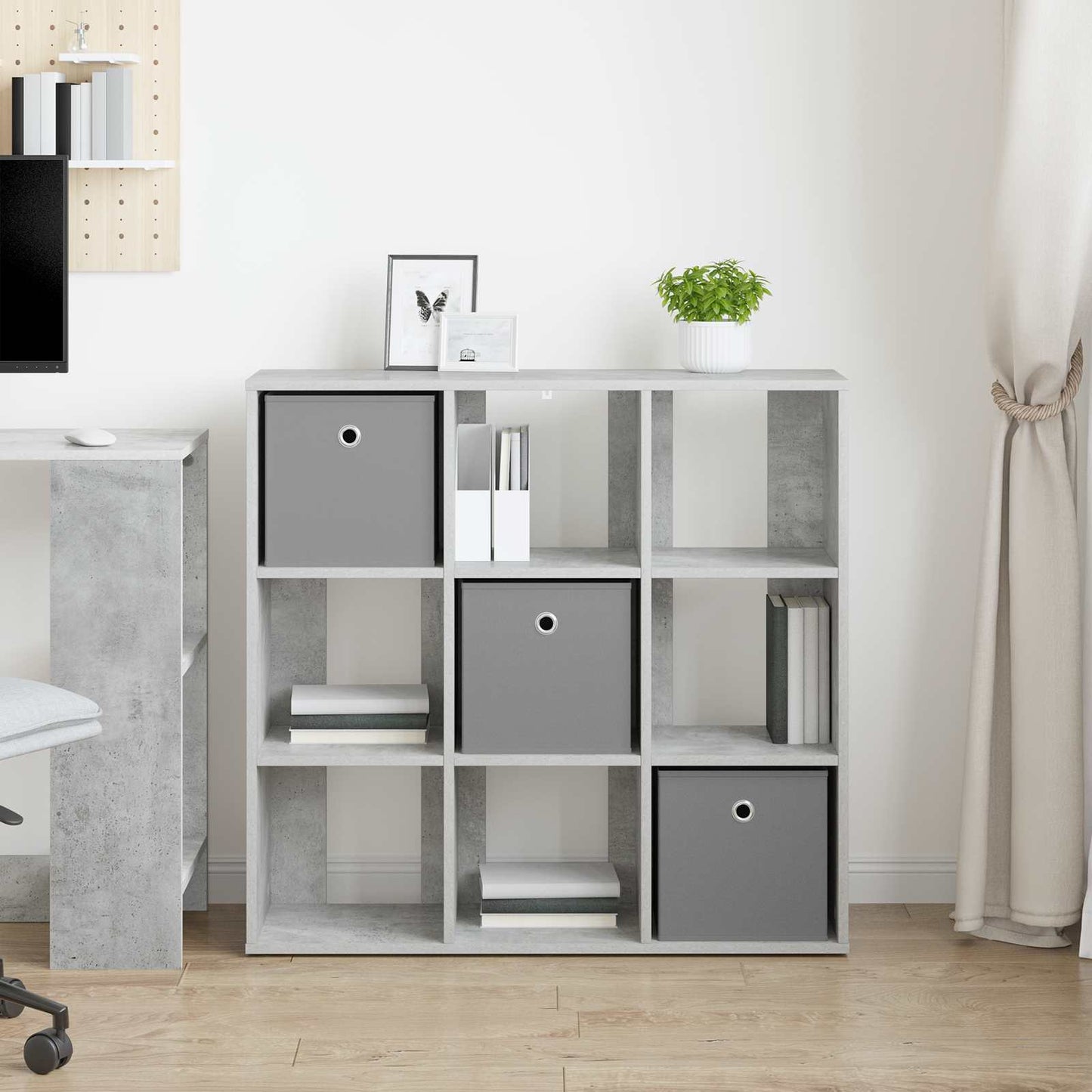 Sideboard with Drawer Concrete Grey 88.5 x 29 x 84.5 cm