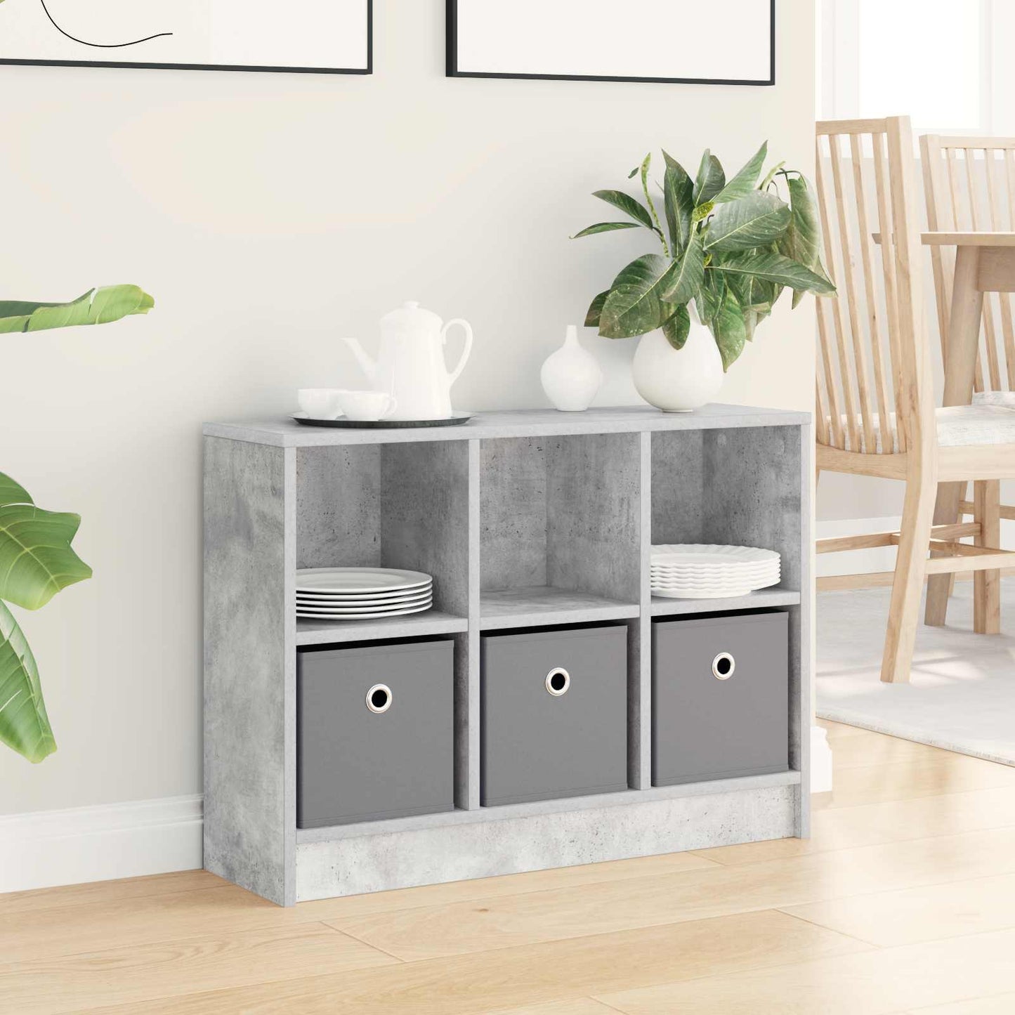Sideboard with Drawer Concrete Grey 73.5 x 22.5 x 53.5 cm