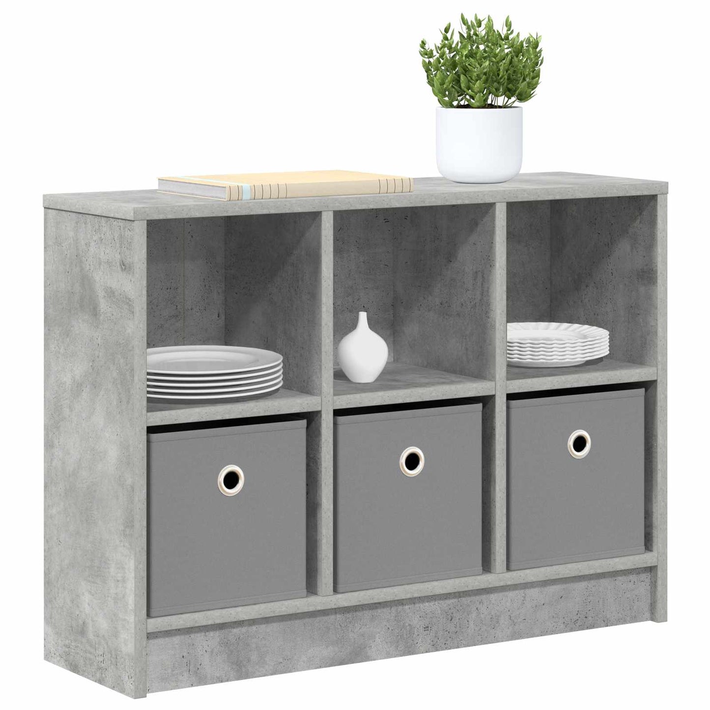 Sideboard with Drawer Concrete Grey 73.5 x 22.5 x 53.5 cm
