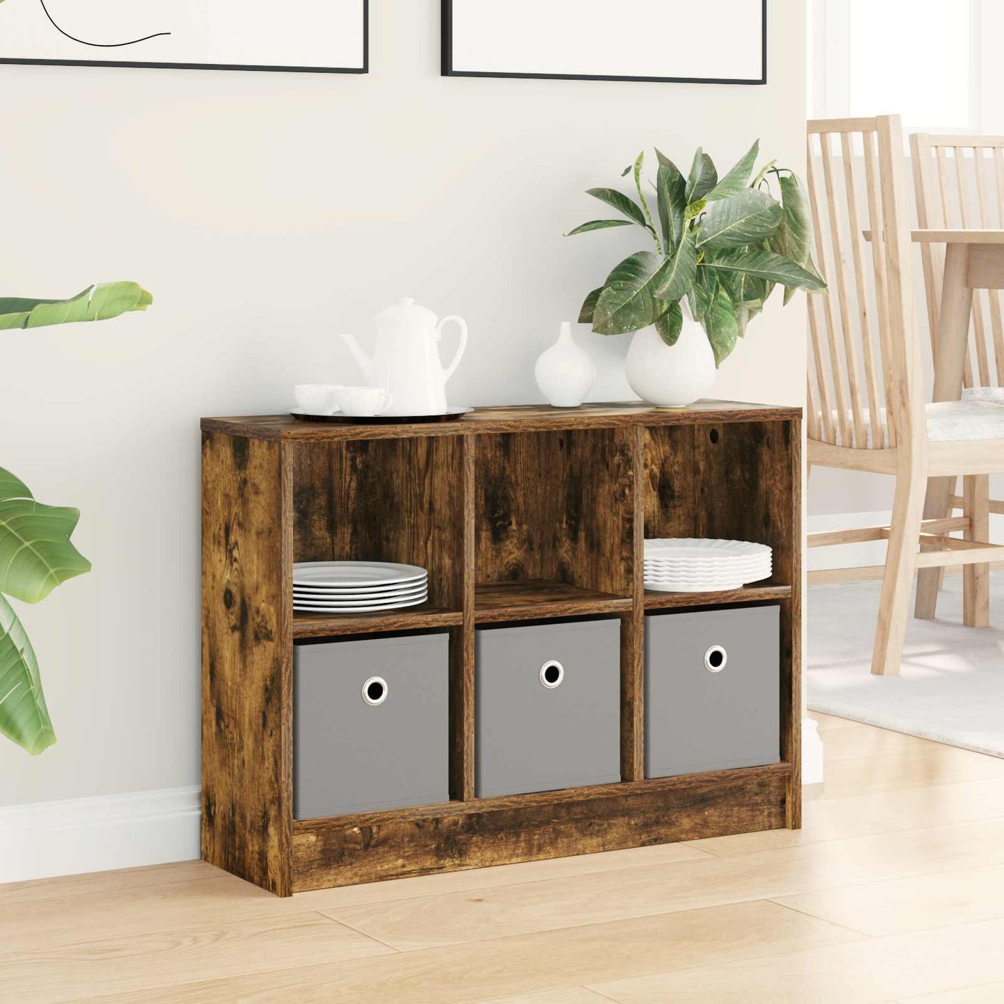 Sideboard with Drawer Smoked Oak 73.5 x 22.5 x 53.5 cm