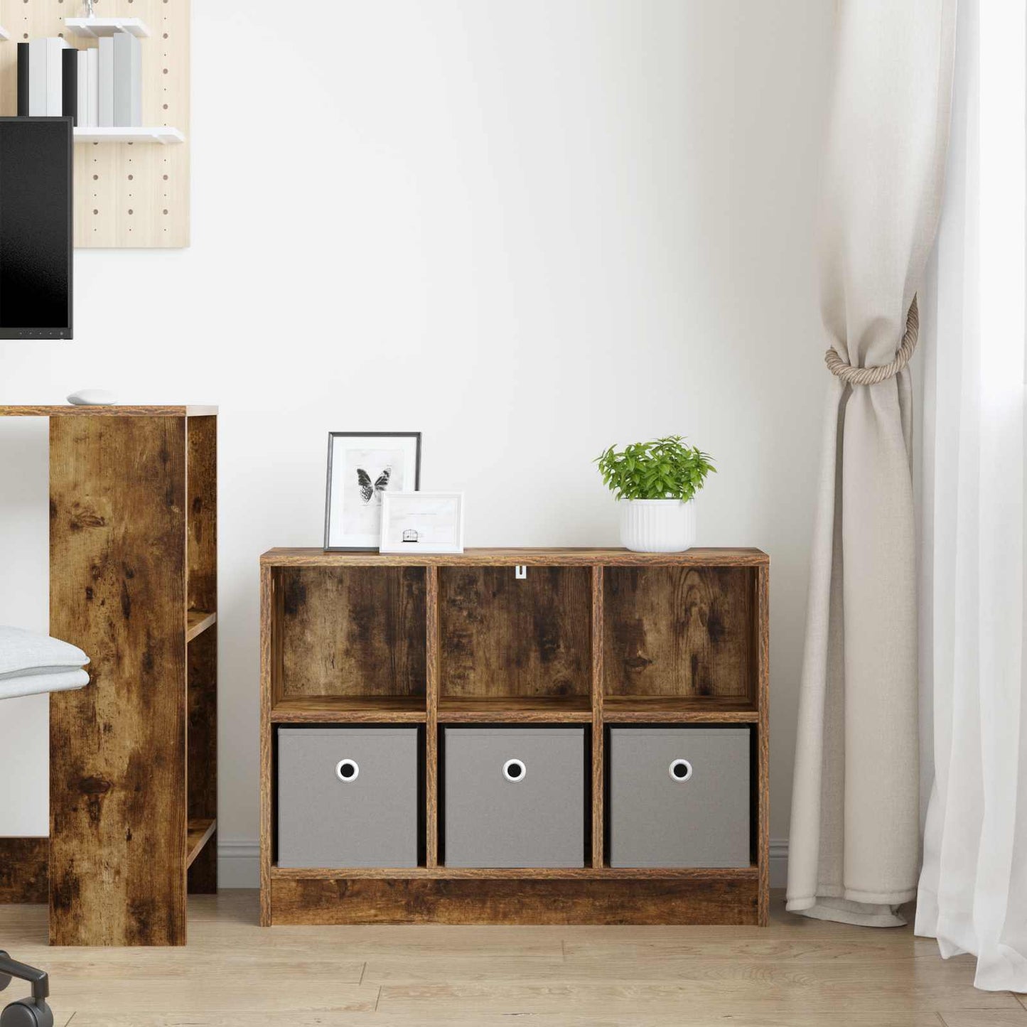 Sideboard with Drawer Smoked Oak 73.5 x 22.5 x 53.5 cm