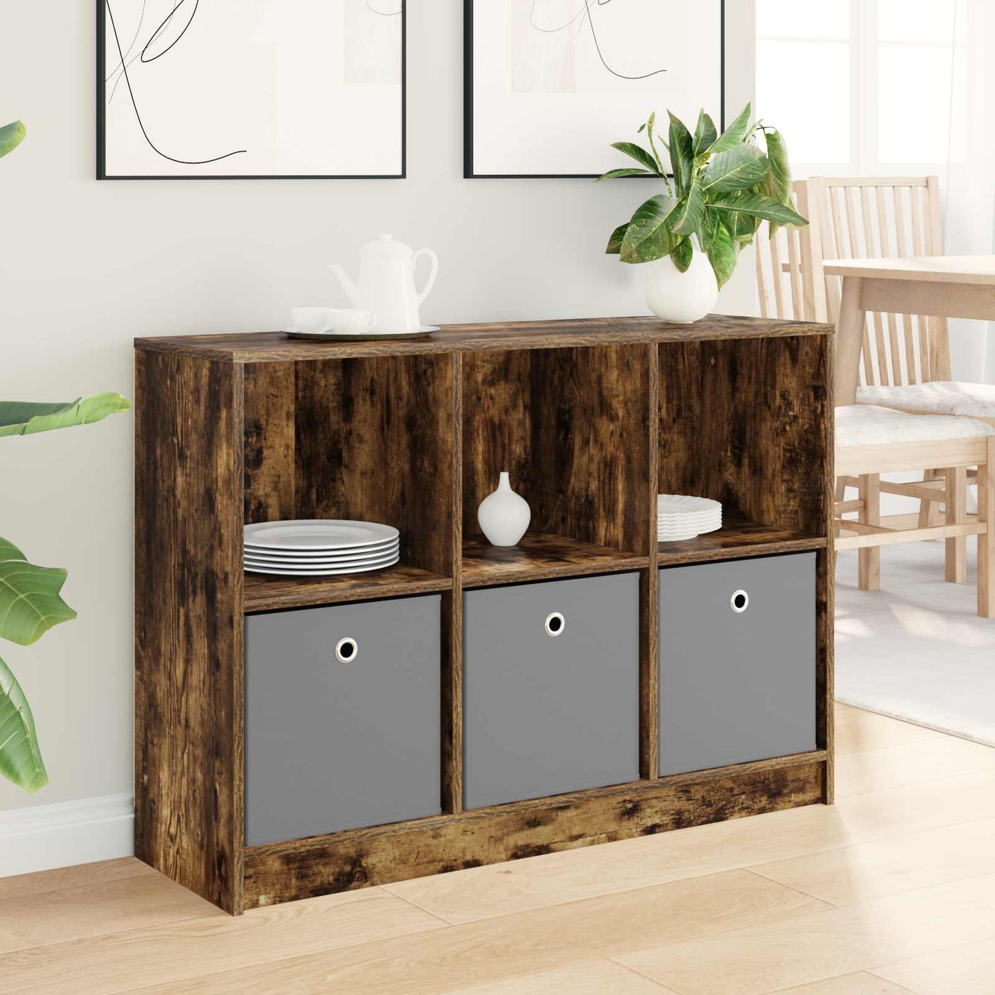 Sideboard with Drawer Smoked Oak 102 x 32 x 73.5 cm