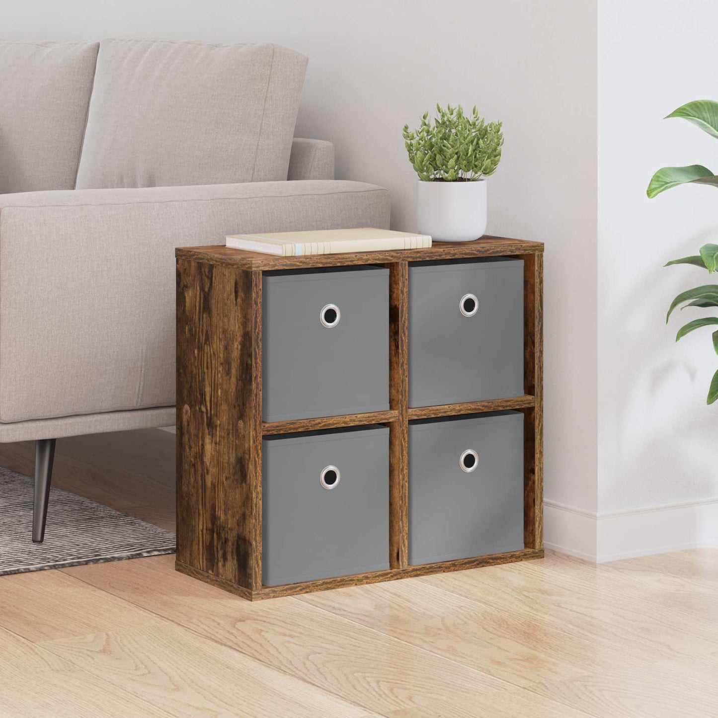 Sideboard with Drawer Smoked Oak 49.5 x 22 x 47 cm