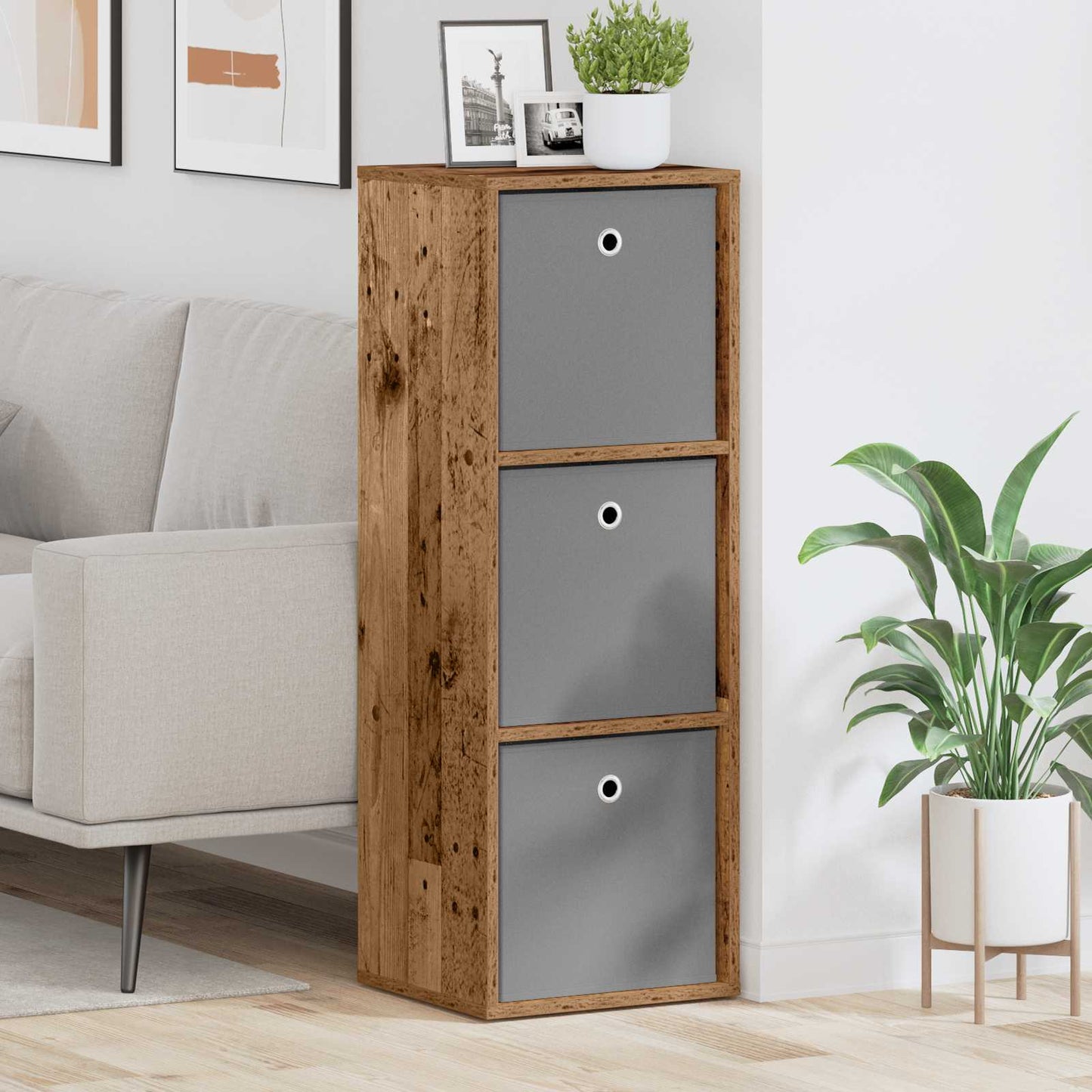Sideboard with Drawer Old Wood 35 x 32 x 99.5 cm