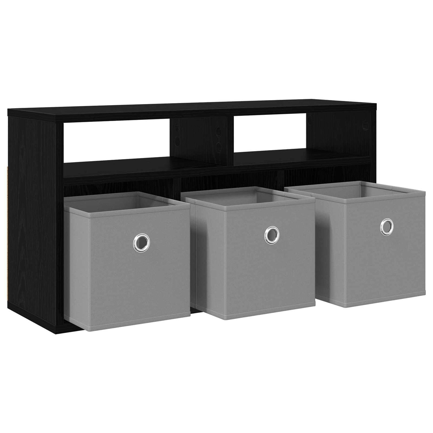 Lowboard with Drawer Black Oak 72 x 22.5 x 38 cm