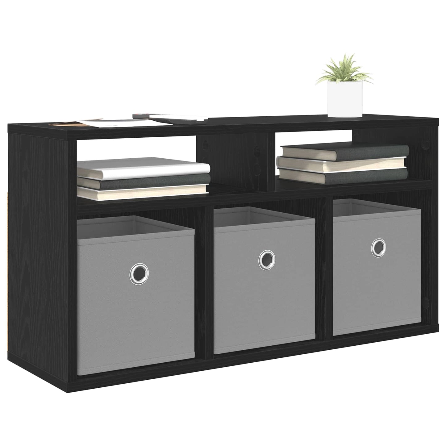 Lowboard with Drawer Black Oak 72 x 22.5 x 38 cm