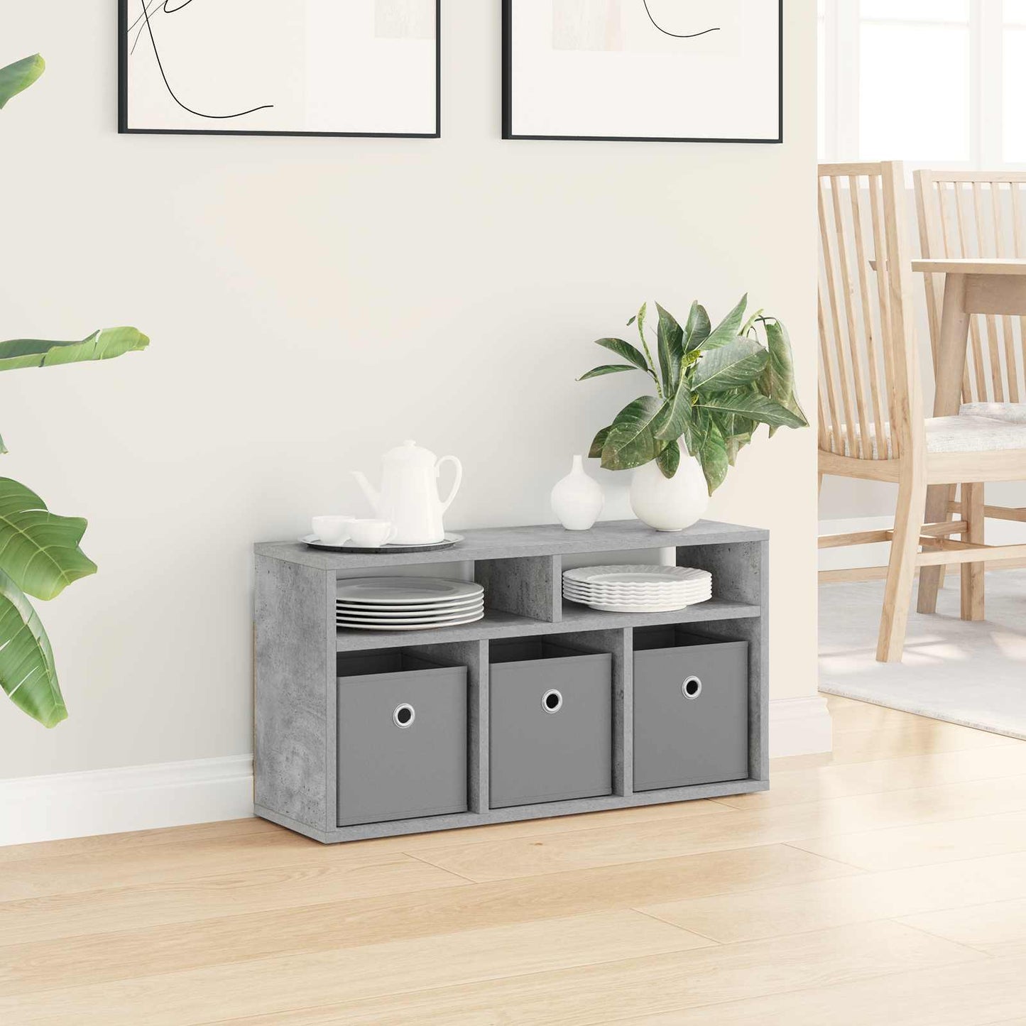 Lowboard with Drawer Concrete Grey 72 x 22.5 x 38 cm