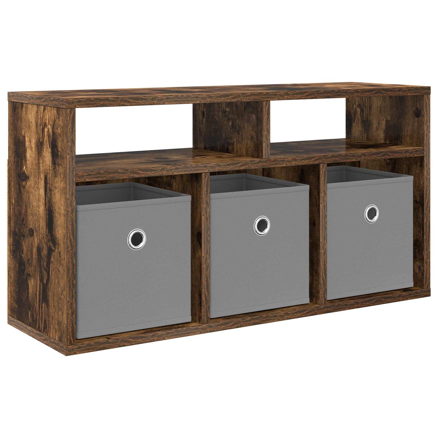 Lowboard with Drawer Smoked Oak 72 x 22.5 x 38 cm