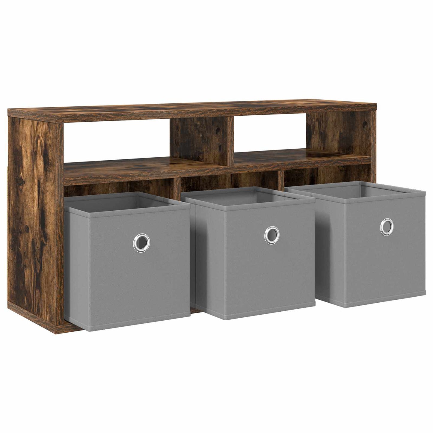 Lowboard with Drawer Smoked Oak 72 x 22.5 x 38 cm